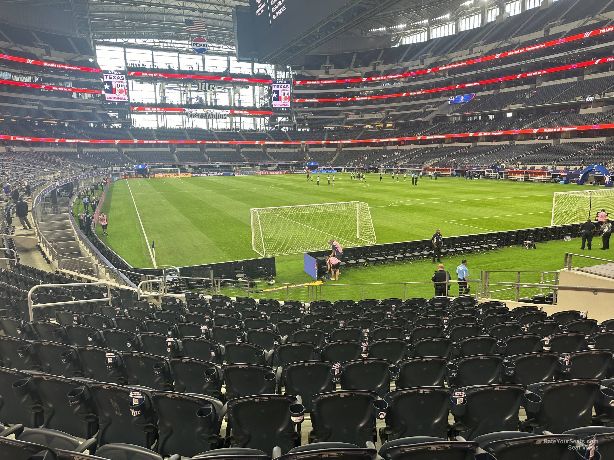 section 101, row 14 seat view  for soccer - at&t stadium (cowboys stadium)