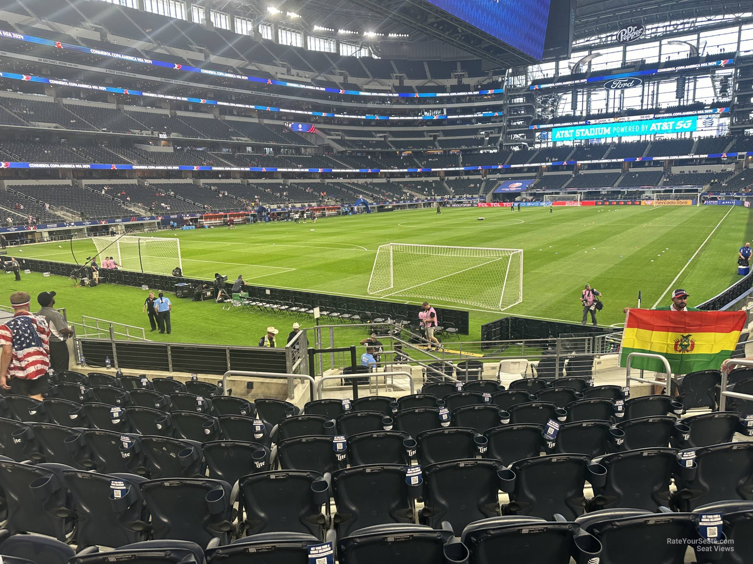 section 120, row 13 seat view  for soccer - at&t stadium (cowboys stadium)