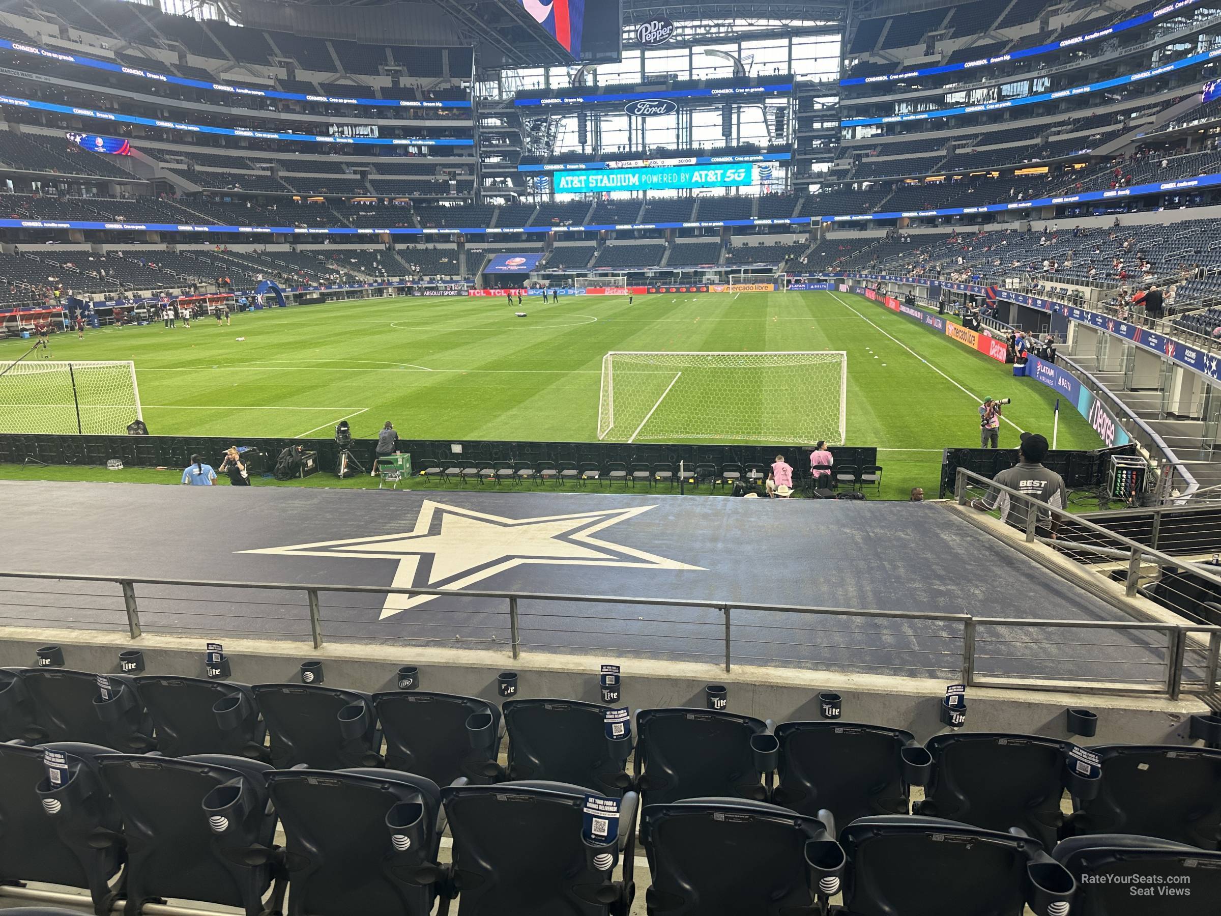 section 121, row 13 seat view  for soccer - at&t stadium (cowboys stadium)