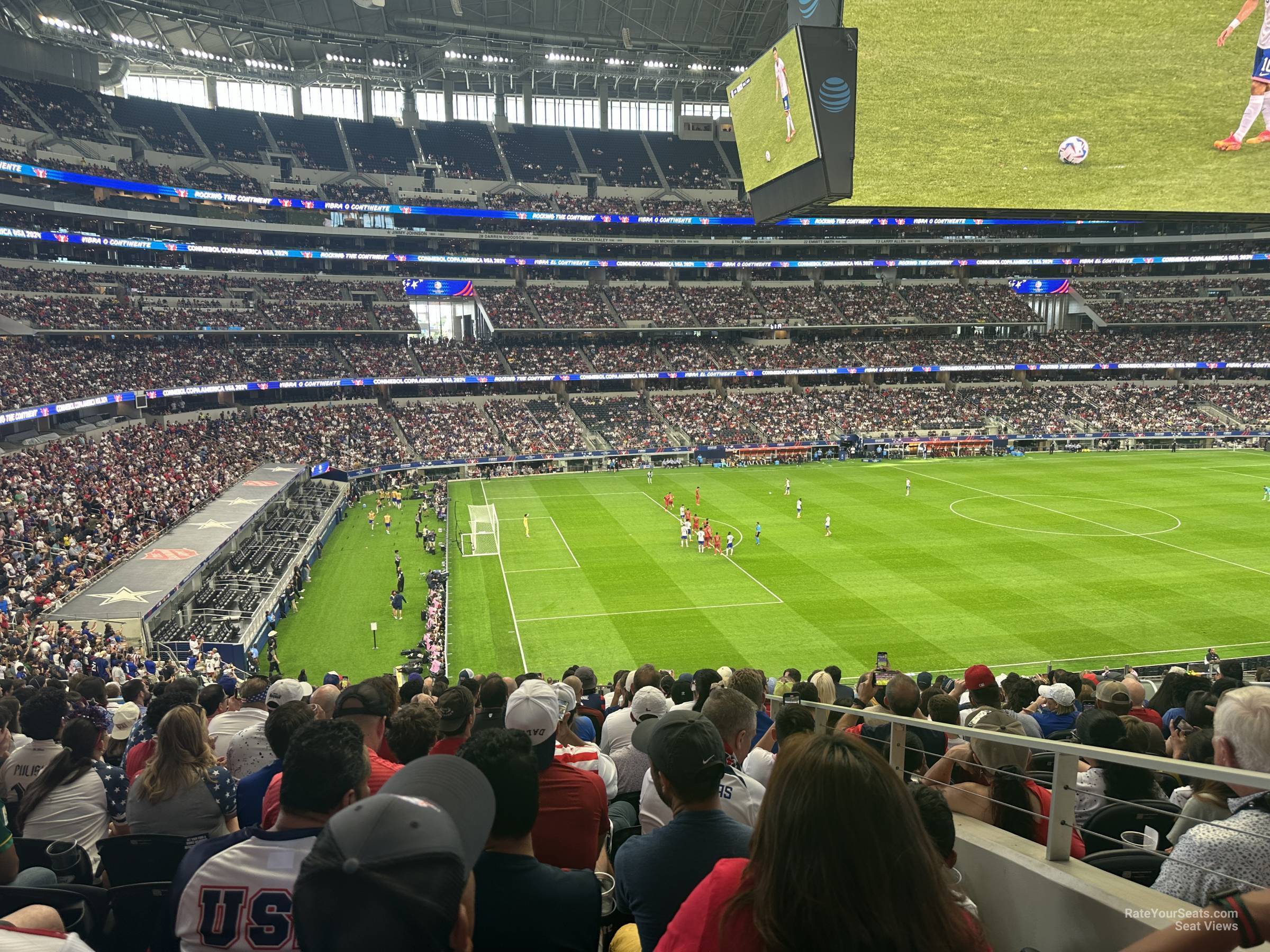 section 215, row 14 seat view  for soccer - at&t stadium (cowboys stadium)