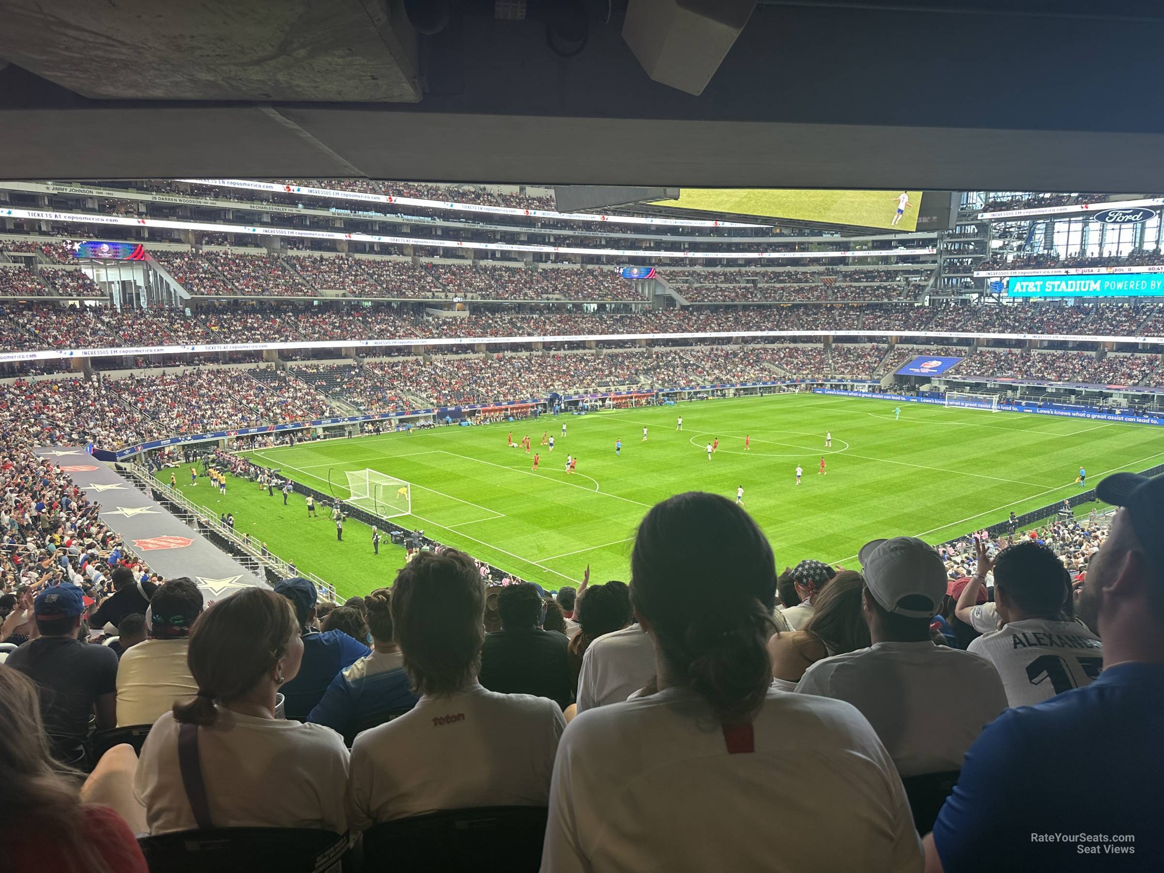 section 217, row 15 seat view  for soccer - at&t stadium (cowboys stadium)