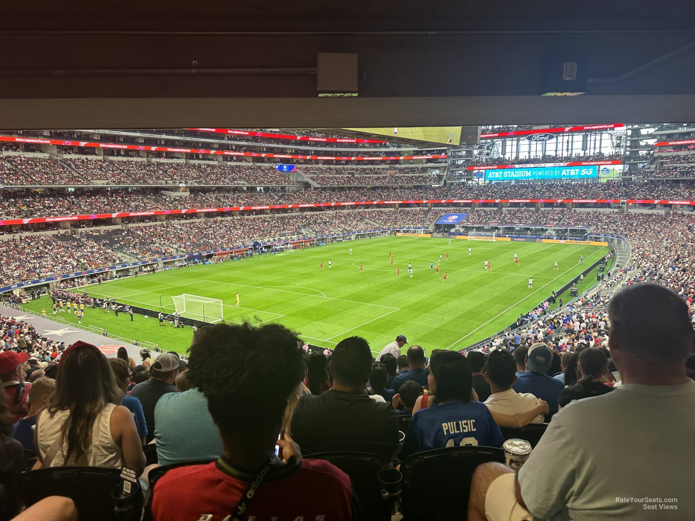 section 218, row 15 seat view  for soccer - at&t stadium (cowboys stadium)