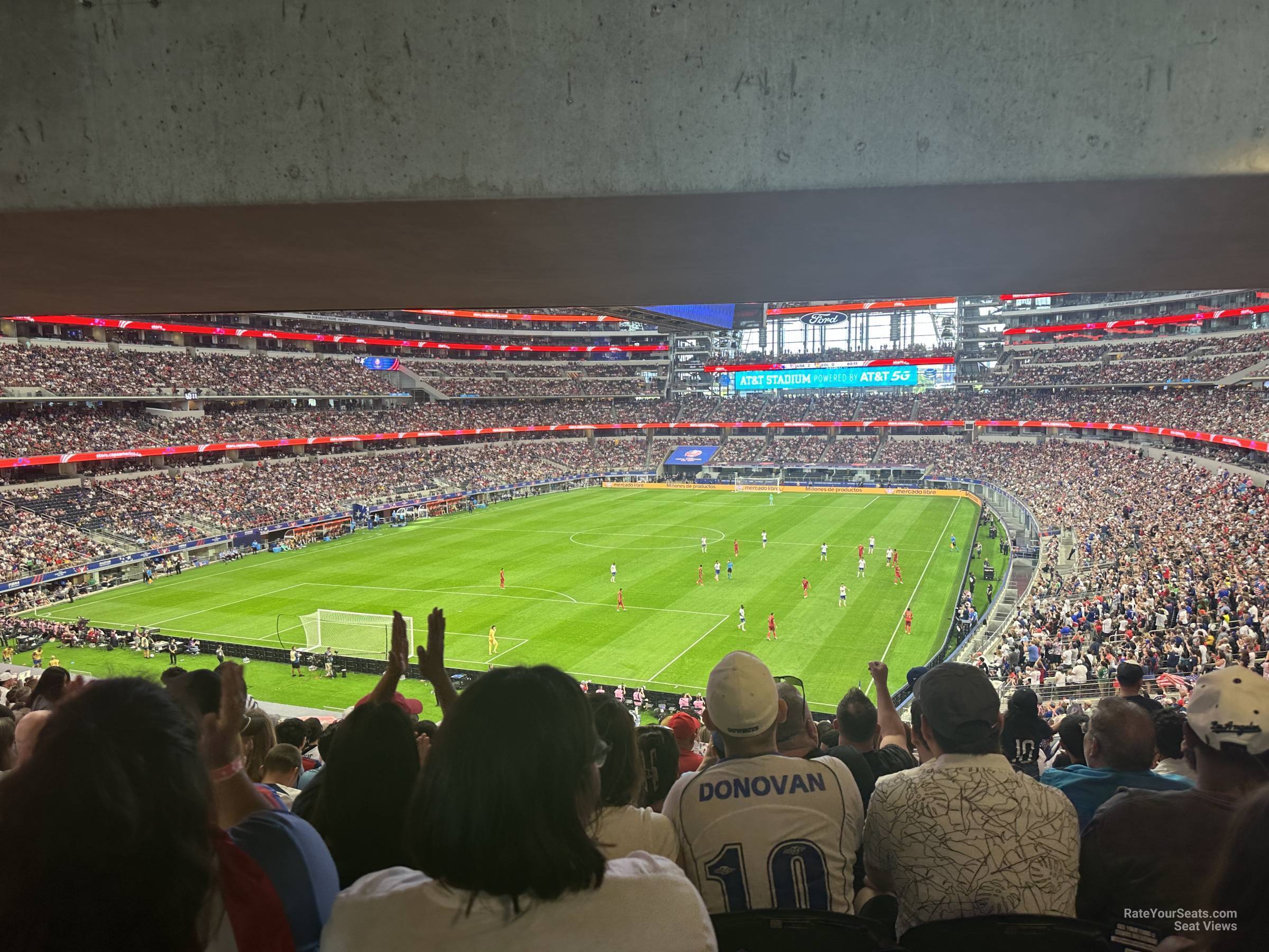 section 219, row 15 seat view  for soccer - at&t stadium (cowboys stadium)