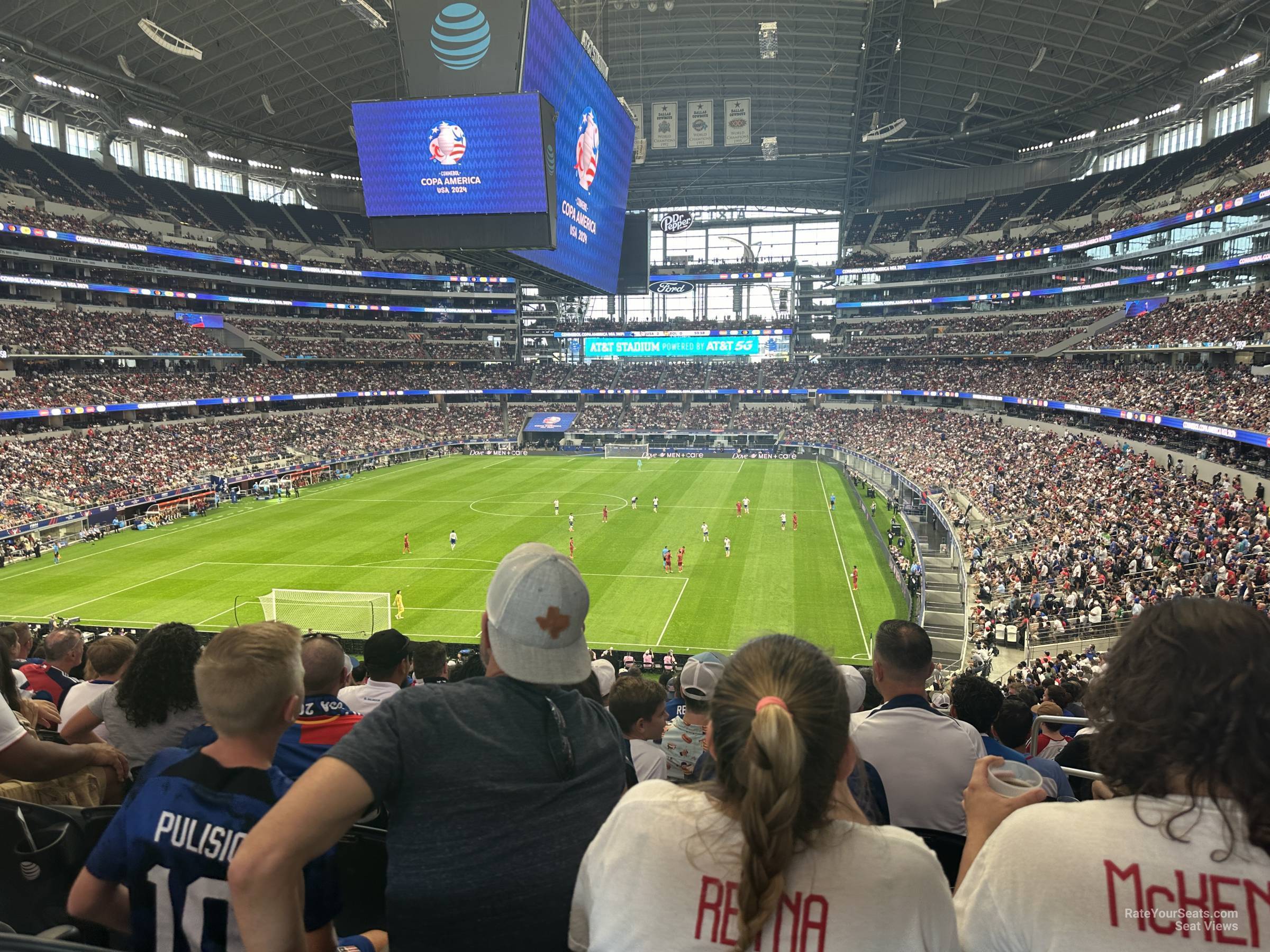 section 220, row 15 seat view  for soccer - at&t stadium (cowboys stadium)