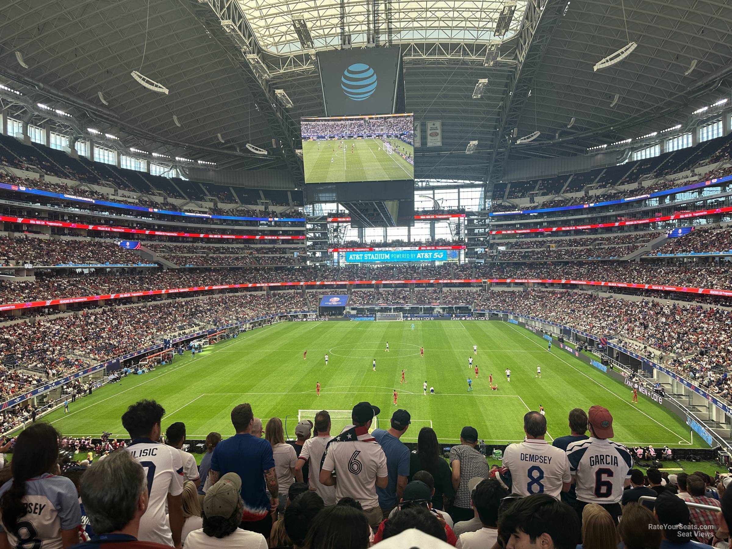 section 222, row 15 seat view  for soccer - at&t stadium (cowboys stadium)