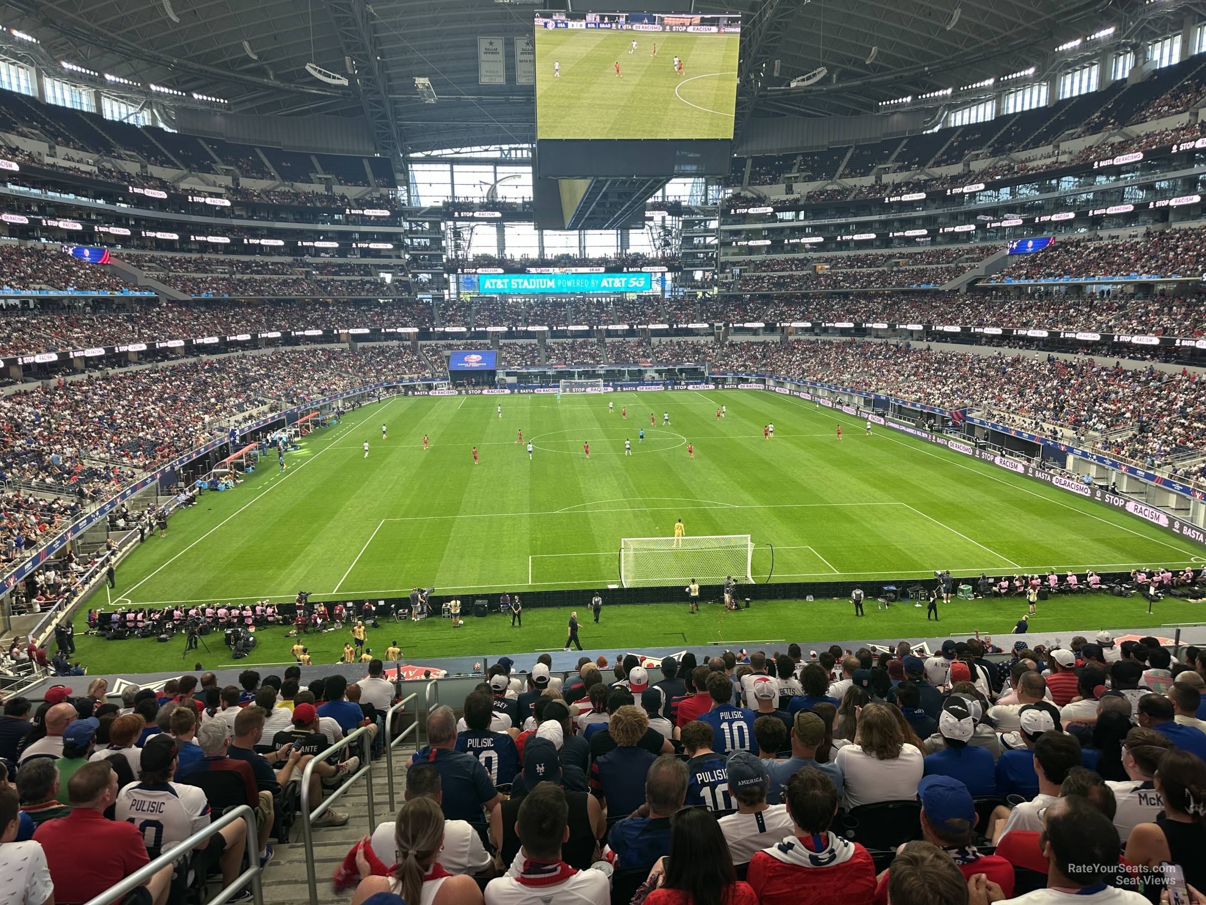 section 223, row 13w seat view  for soccer - at&t stadium (cowboys stadium)