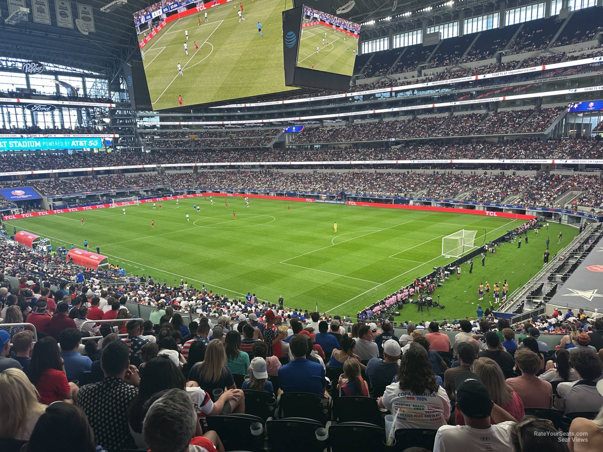 section 228, row 13w seat view  for soccer - at&t stadium (cowboys stadium)