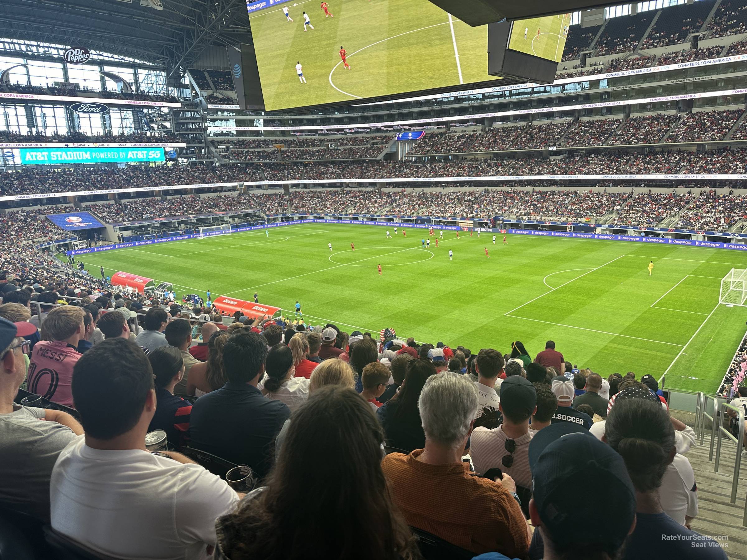 section 230, row 14 seat view  for soccer - at&t stadium (cowboys stadium)