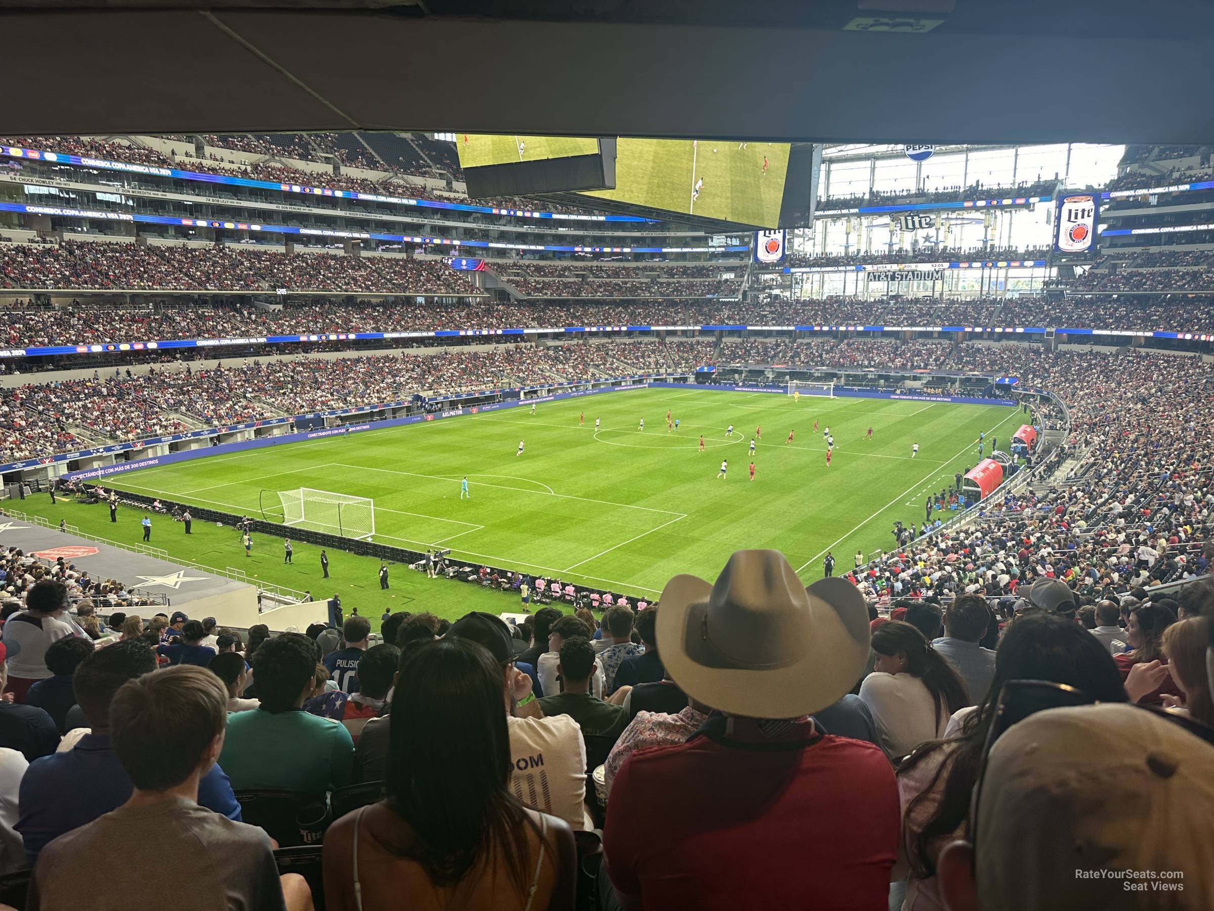 section 243, row 15 seat view  for soccer - at&t stadium (cowboys stadium)