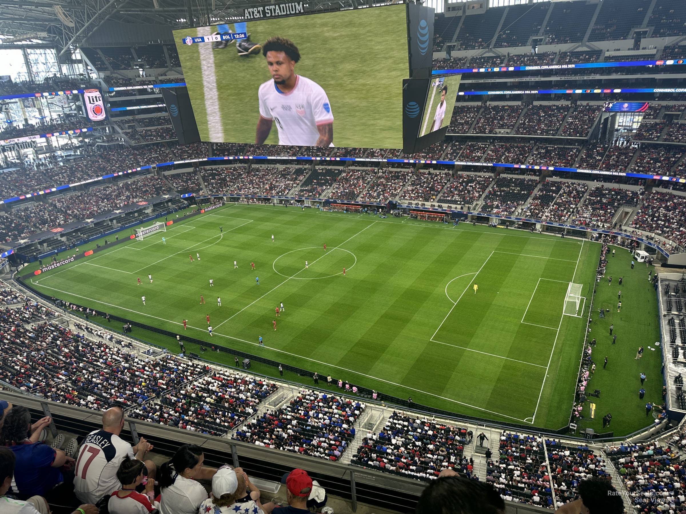 section 408, row 3 seat view  for soccer - at&t stadium (cowboys stadium)