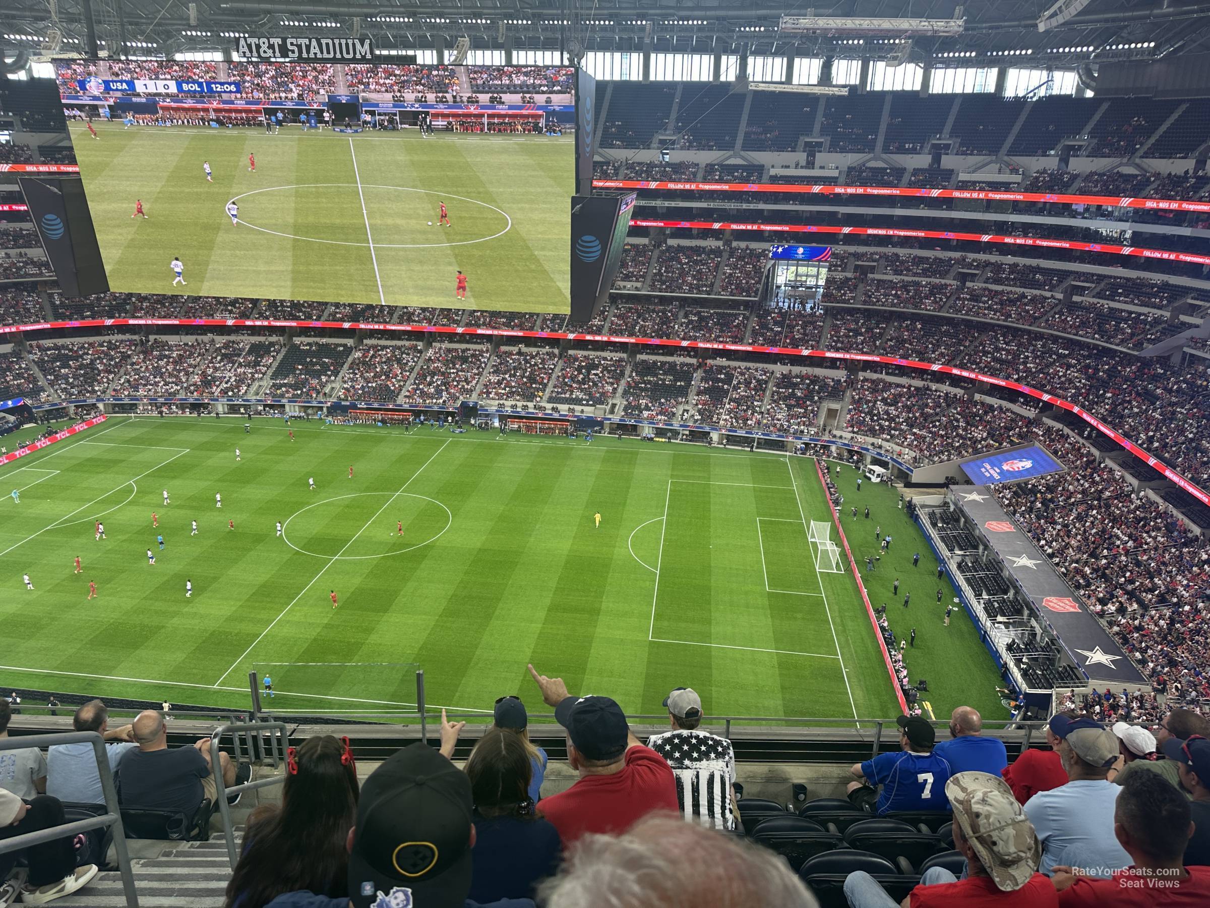 section 409, row 6 seat view  for soccer - at&t stadium (cowboys stadium)