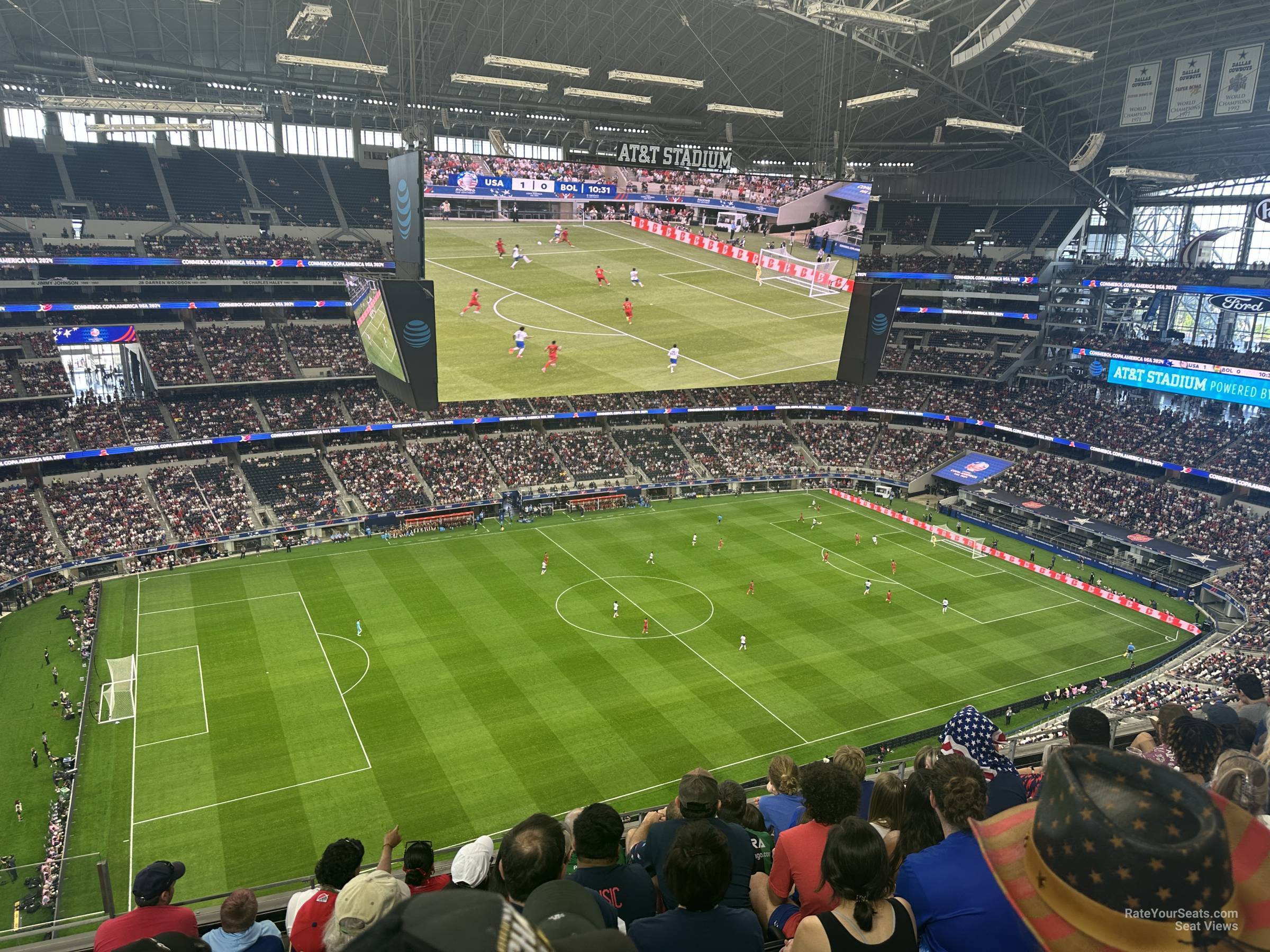 section 415, row 6 seat view  for soccer - at&t stadium (cowboys stadium)