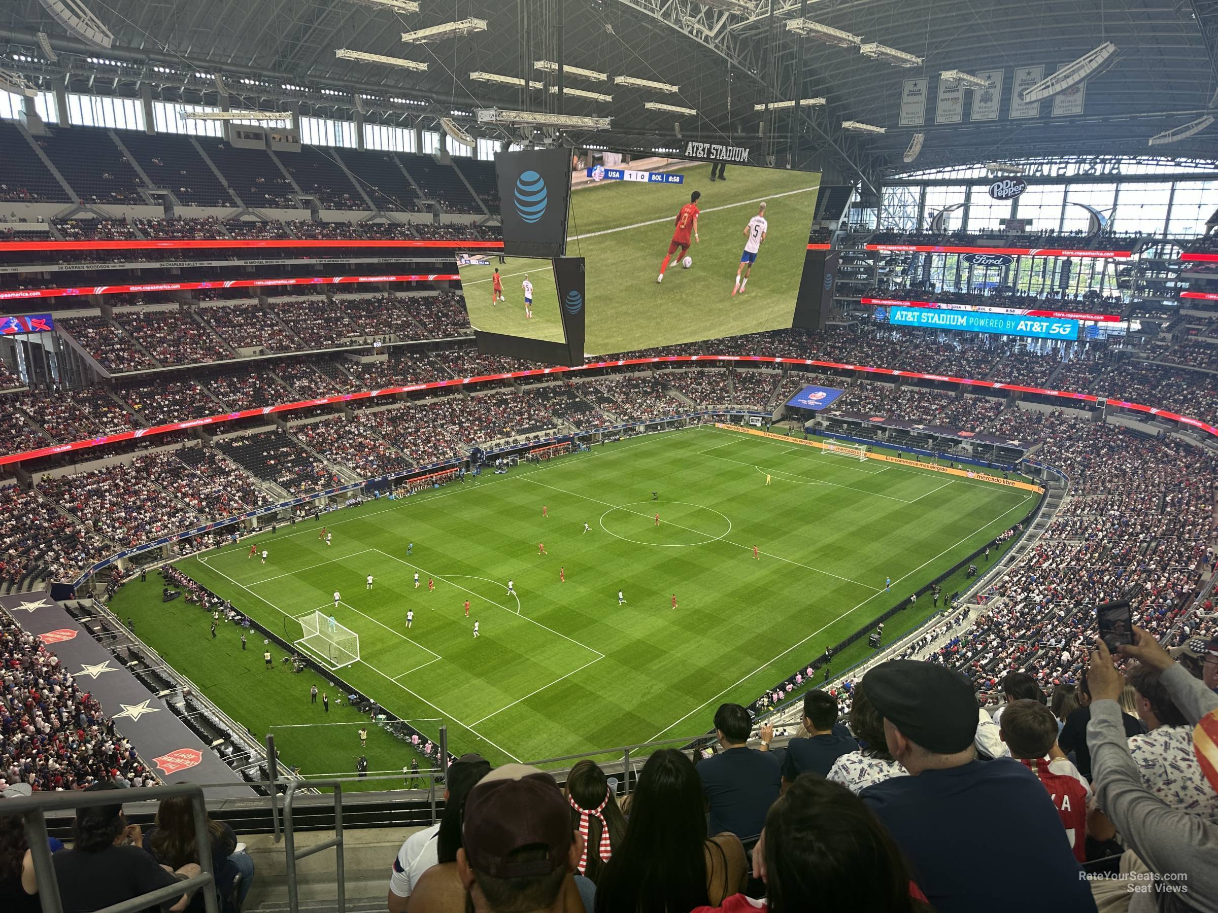 section 419, row 6 seat view  for soccer - at&t stadium (cowboys stadium)