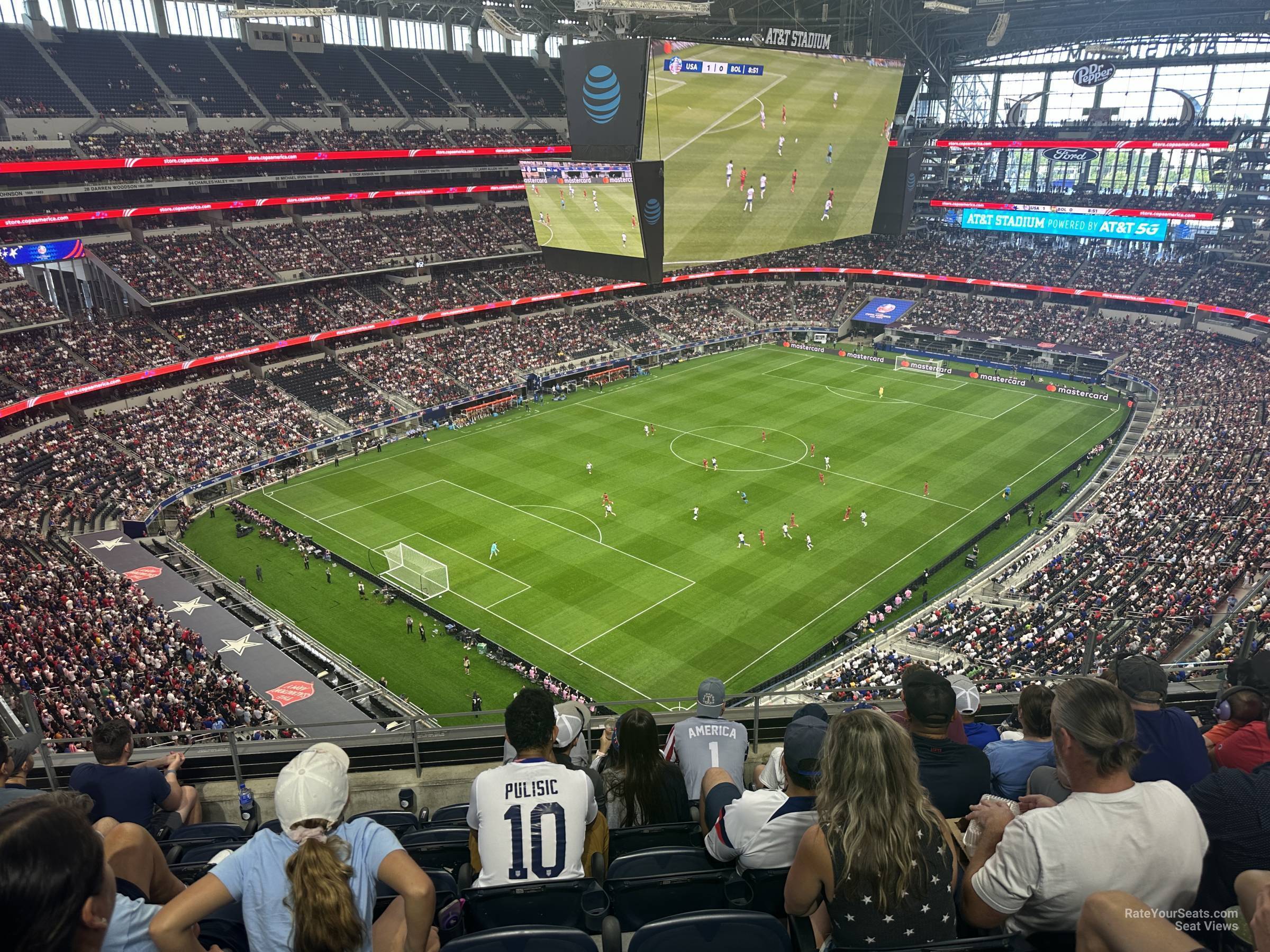 section 420, row 6 seat view  for soccer - at&t stadium (cowboys stadium)