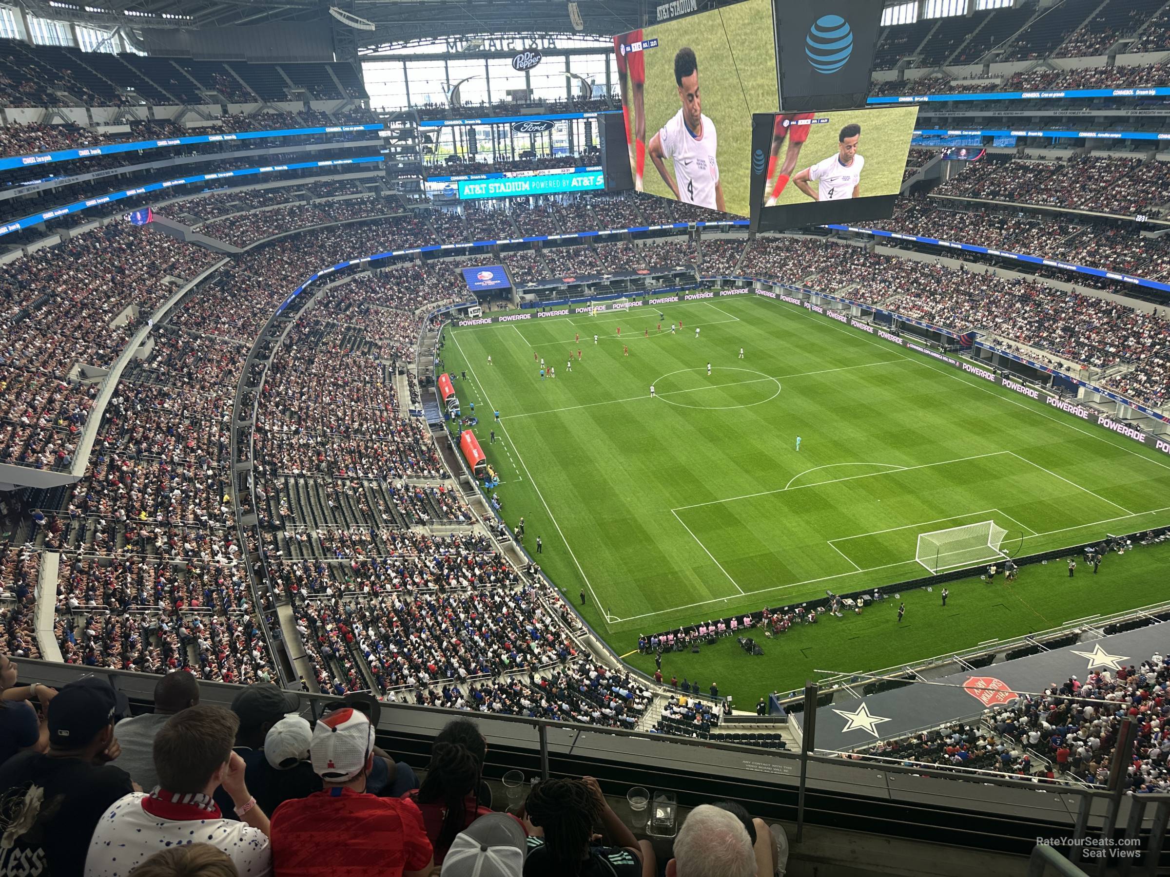 section 433, row 3 seat view  for soccer - at&t stadium (cowboys stadium)