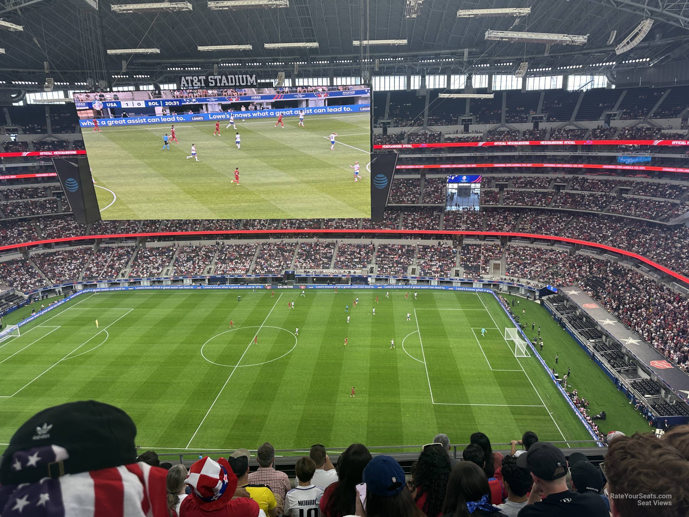 section 441, row 6 seat view  for soccer - at&t stadium (cowboys stadium)