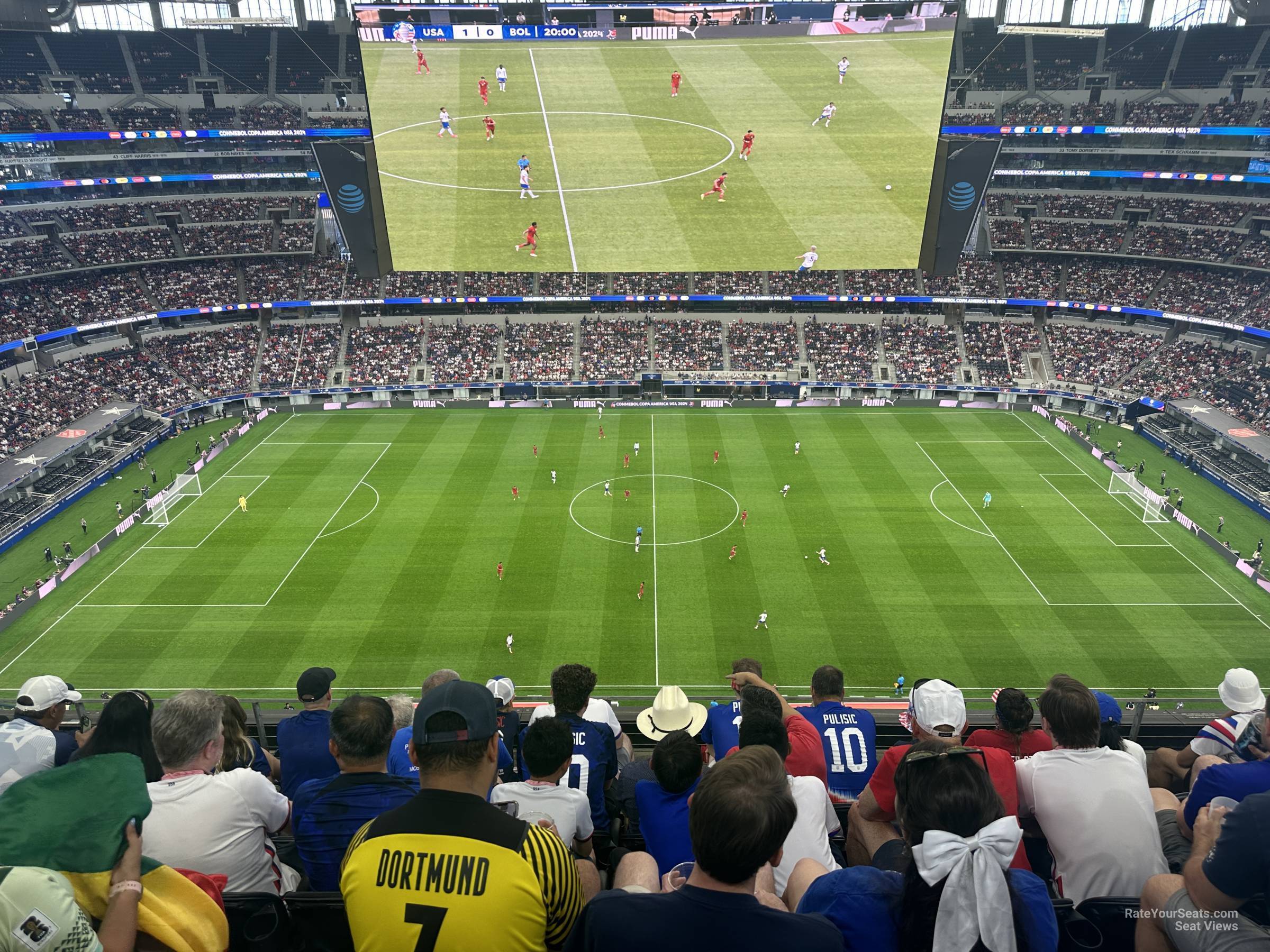 section 443, row 5 seat view  for soccer - at&t stadium (cowboys stadium)