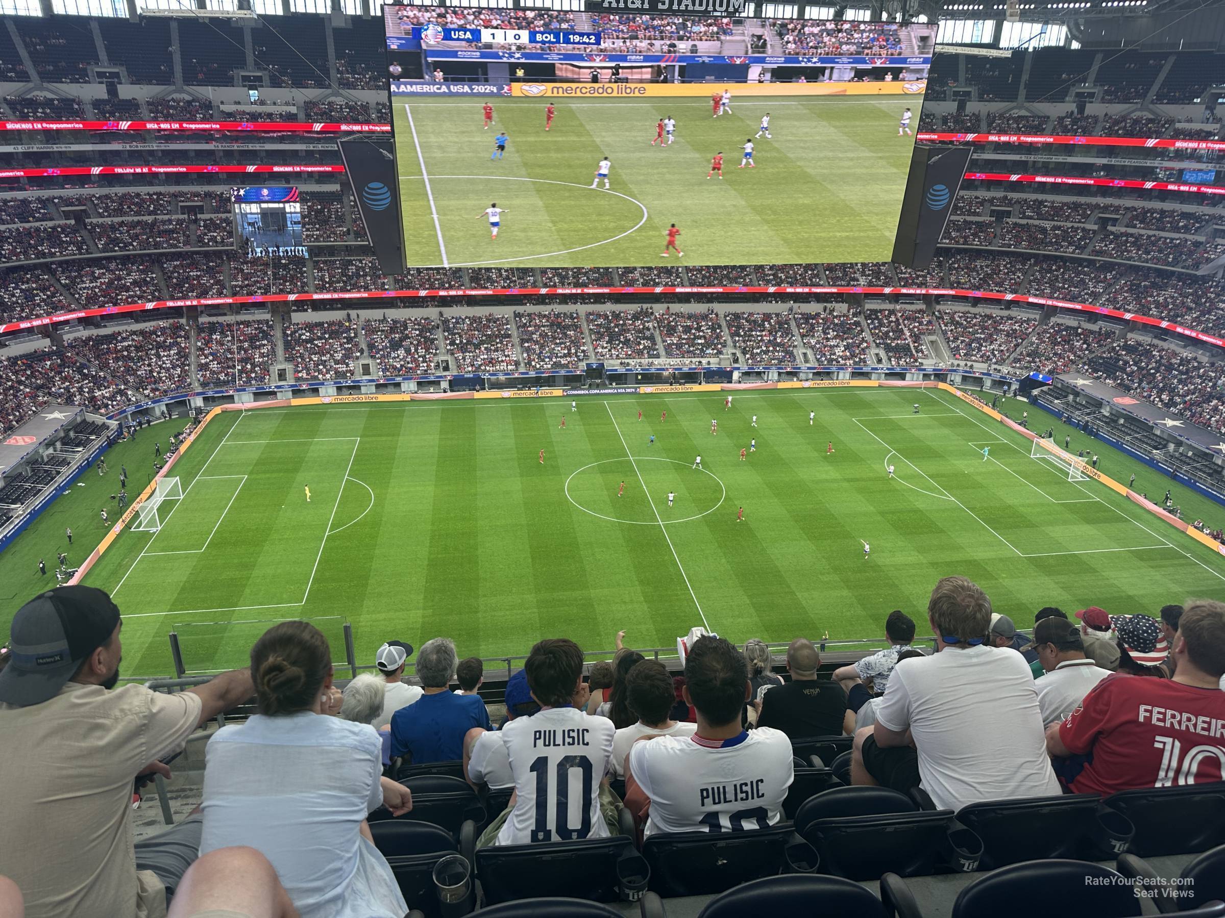 section 444, row 5 seat view  for soccer - at&t stadium (cowboys stadium)