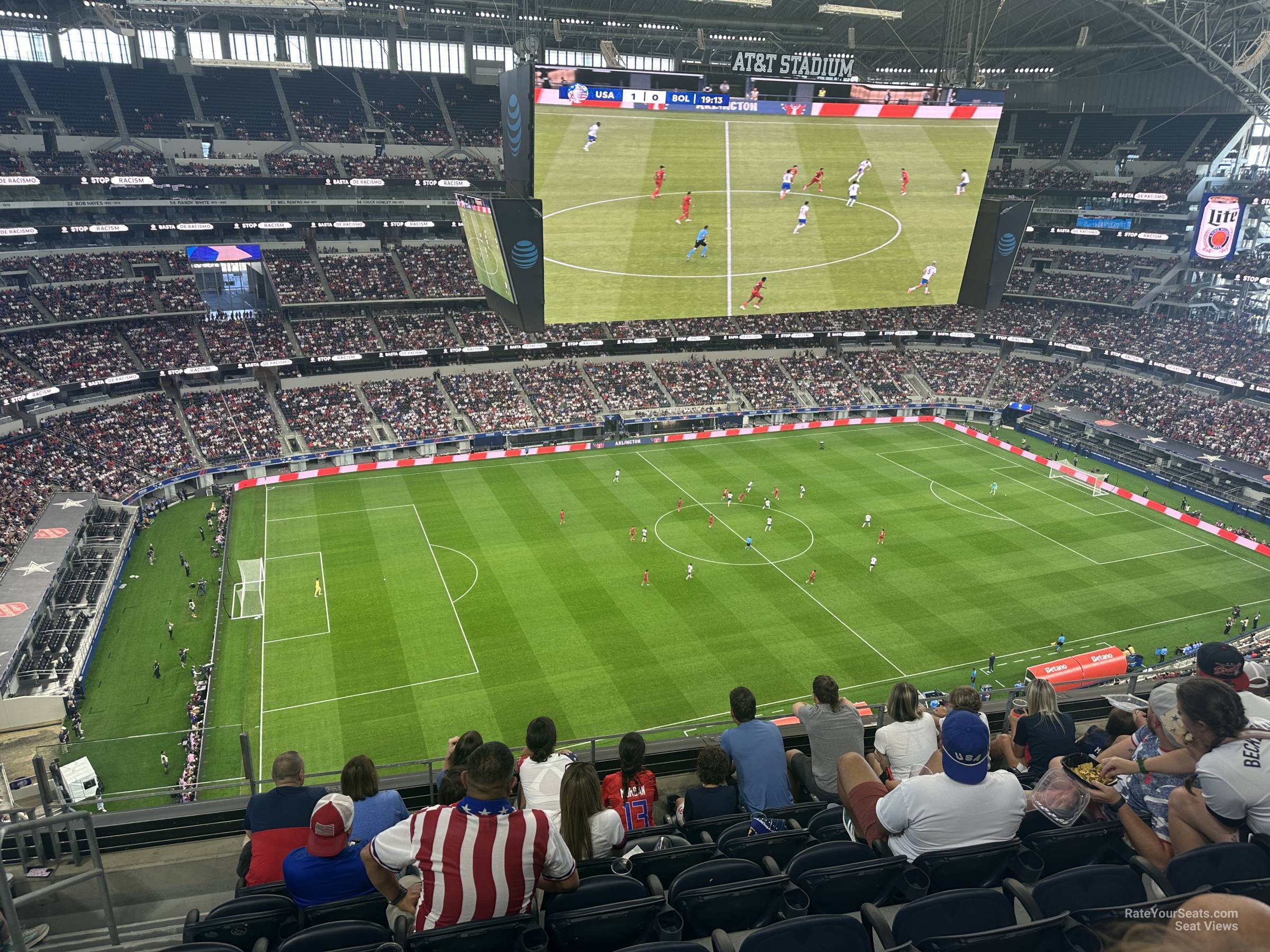 section 446, row 6 seat view  for soccer - at&t stadium (cowboys stadium)