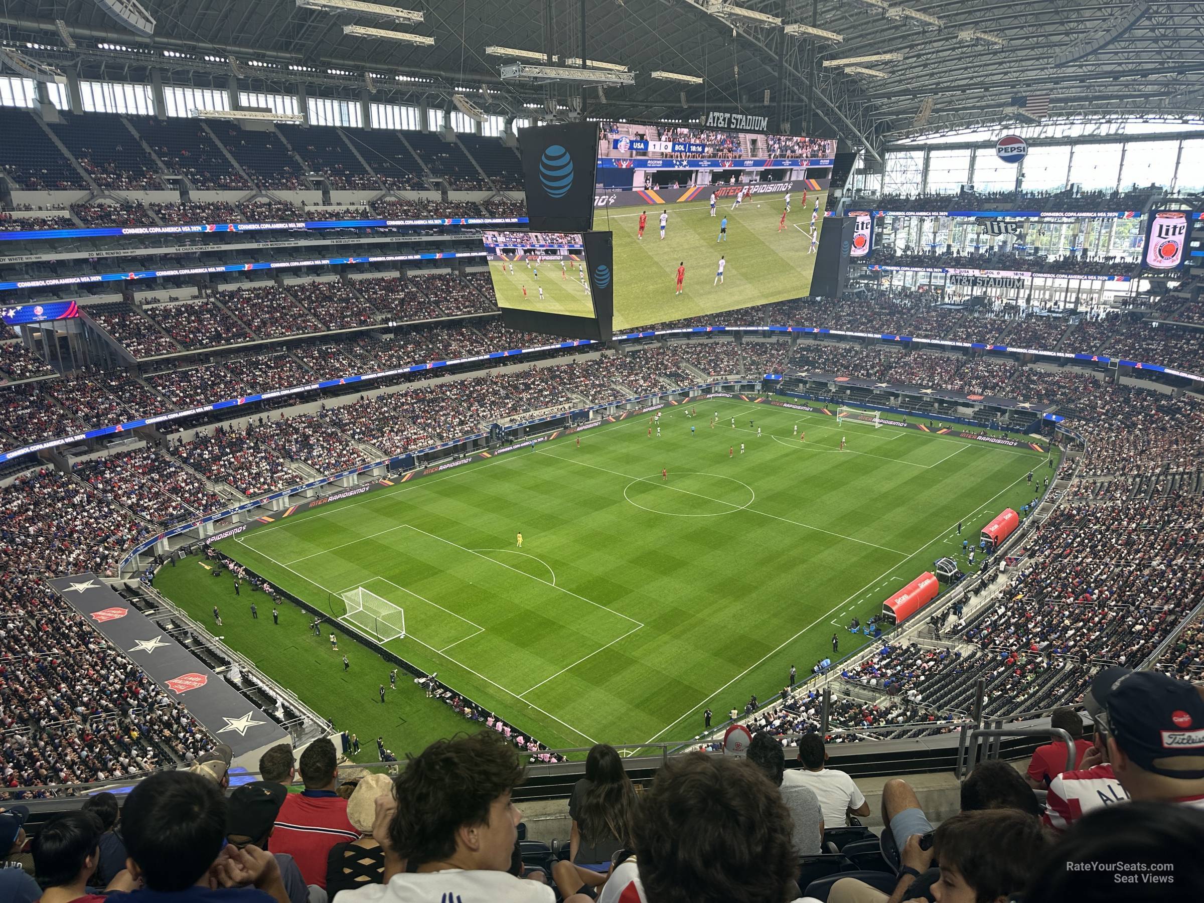 section 451, row 6 seat view  for soccer - at&t stadium (cowboys stadium)