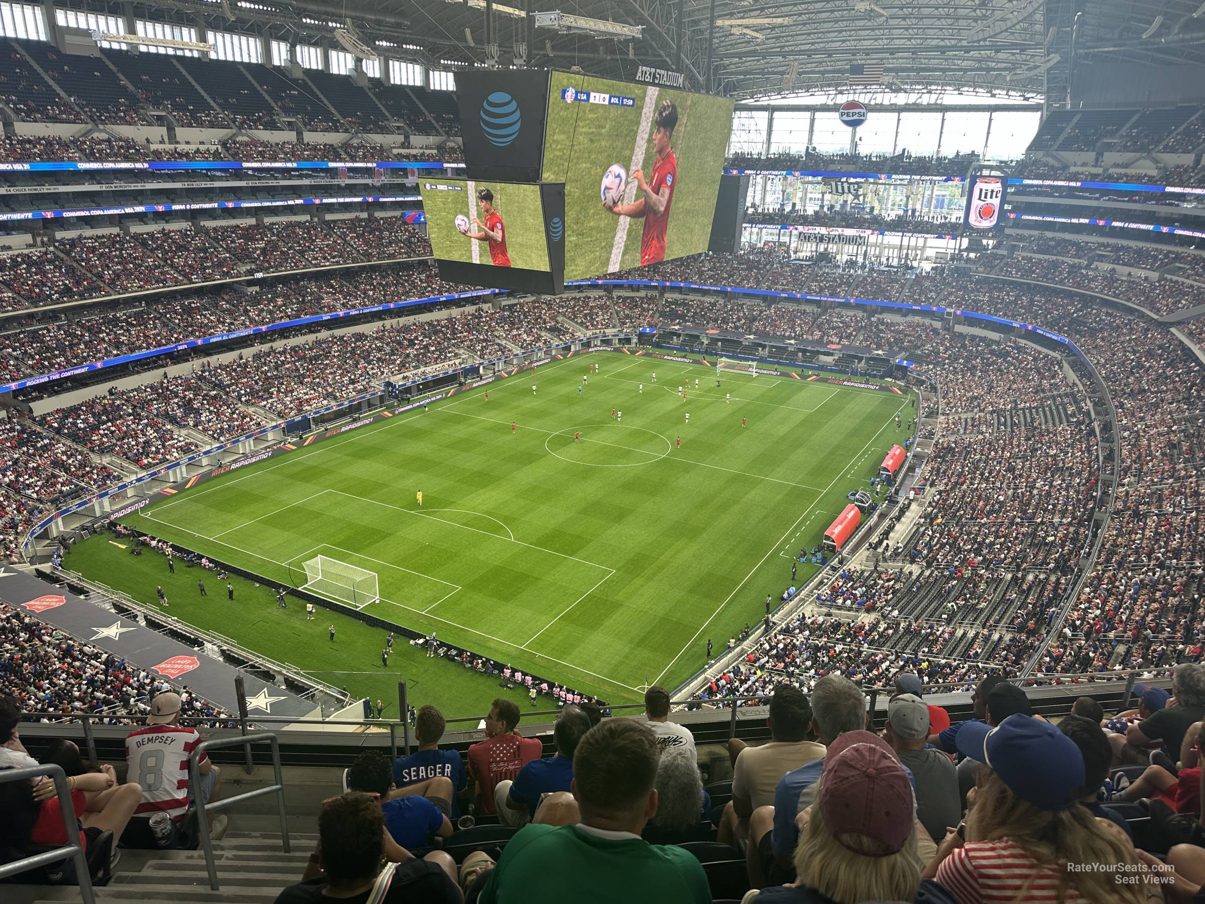 section 452, row 6 seat view  for soccer - at&t stadium (cowboys stadium)