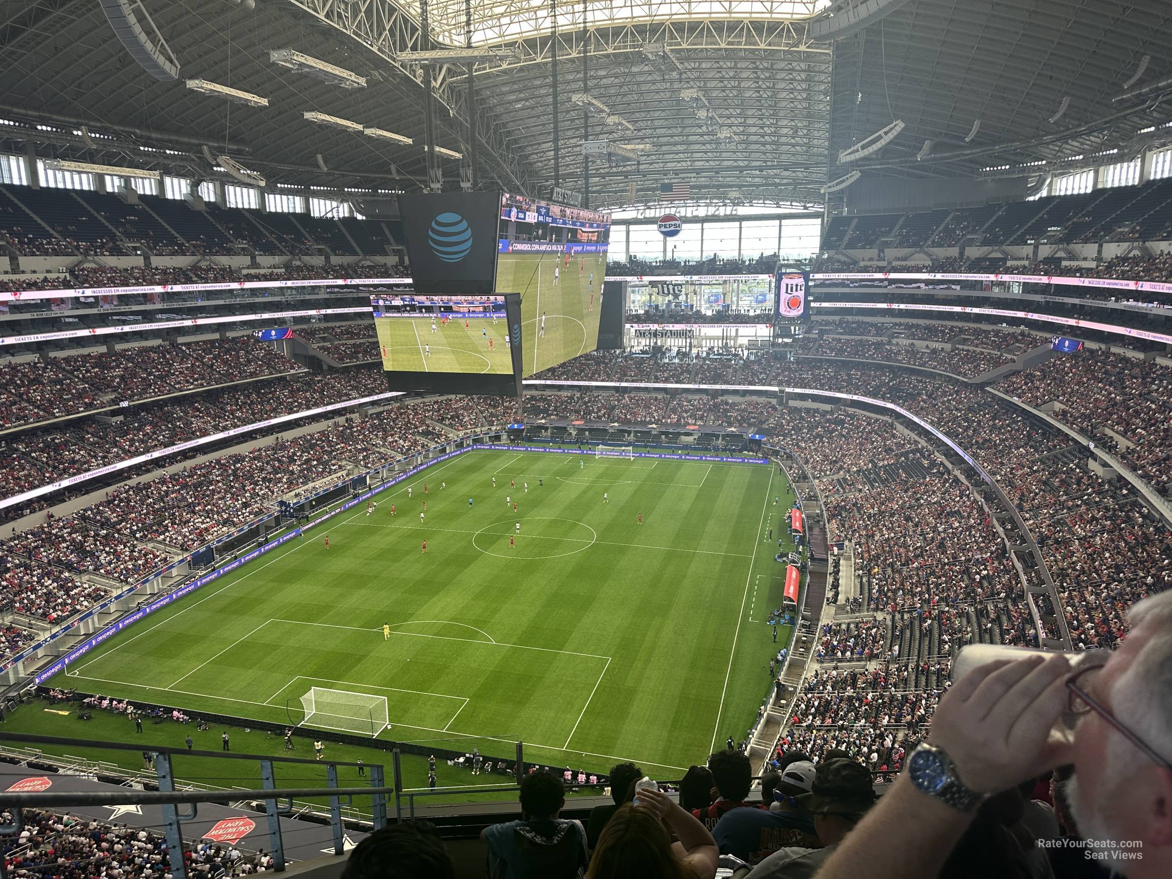 section 454, row 6 seat view  for soccer - at&t stadium (cowboys stadium)