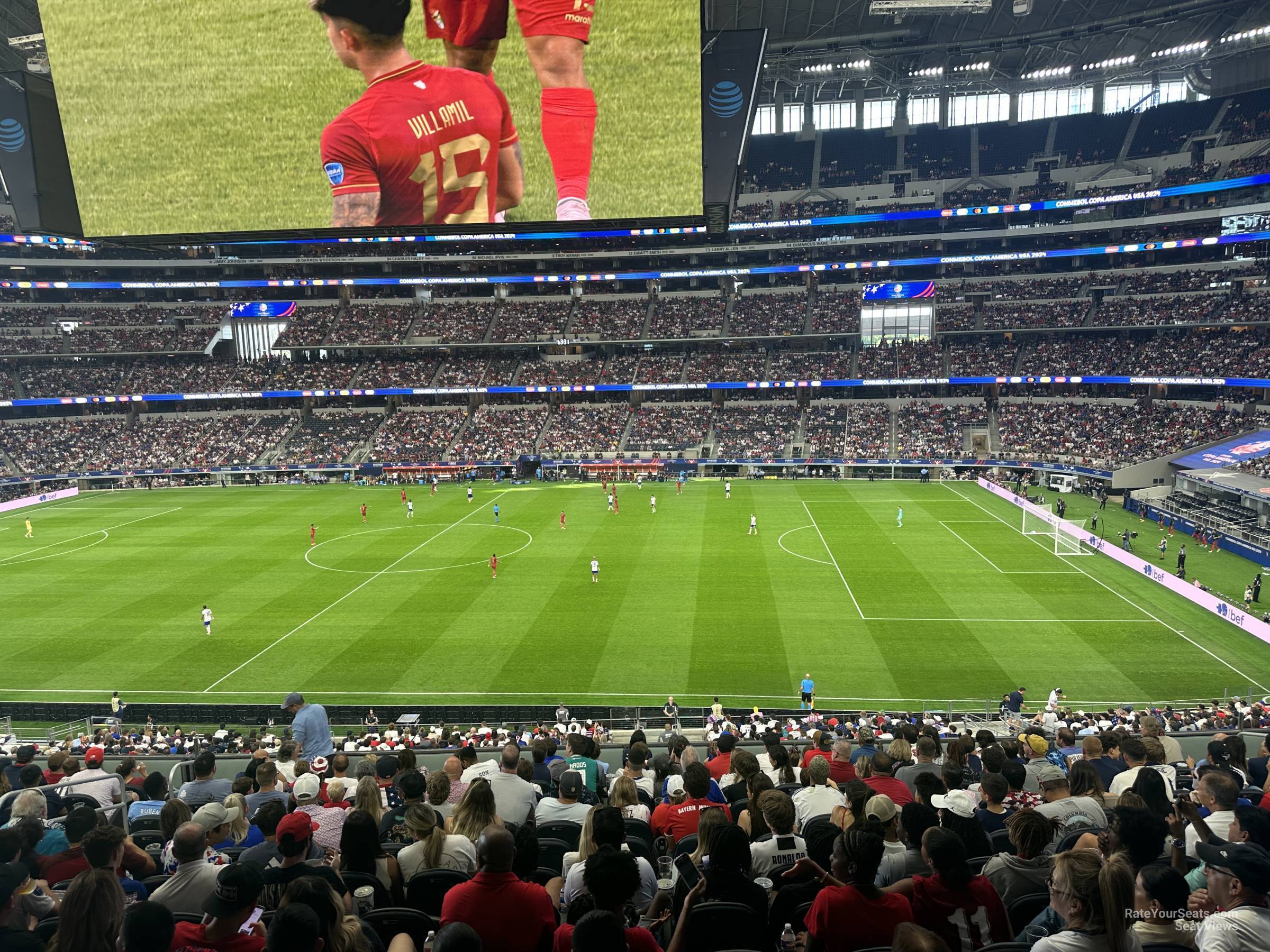 section c208, row 14 seat view  for soccer - at&t stadium (cowboys stadium)