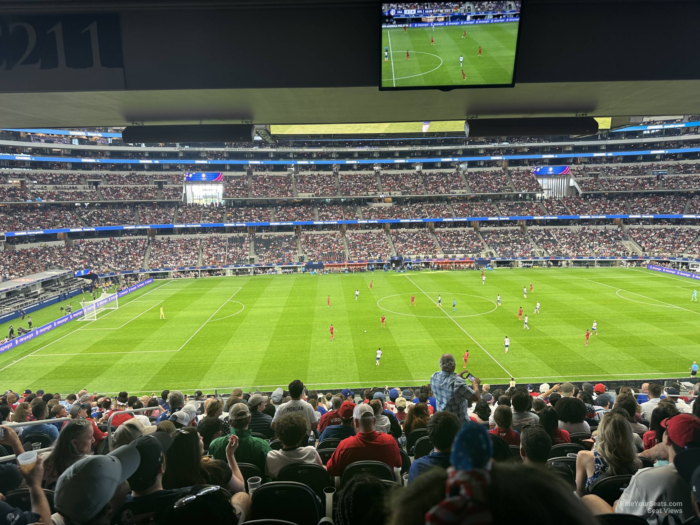 section c211, row 15 seat view  for soccer - at&t stadium (cowboys stadium)