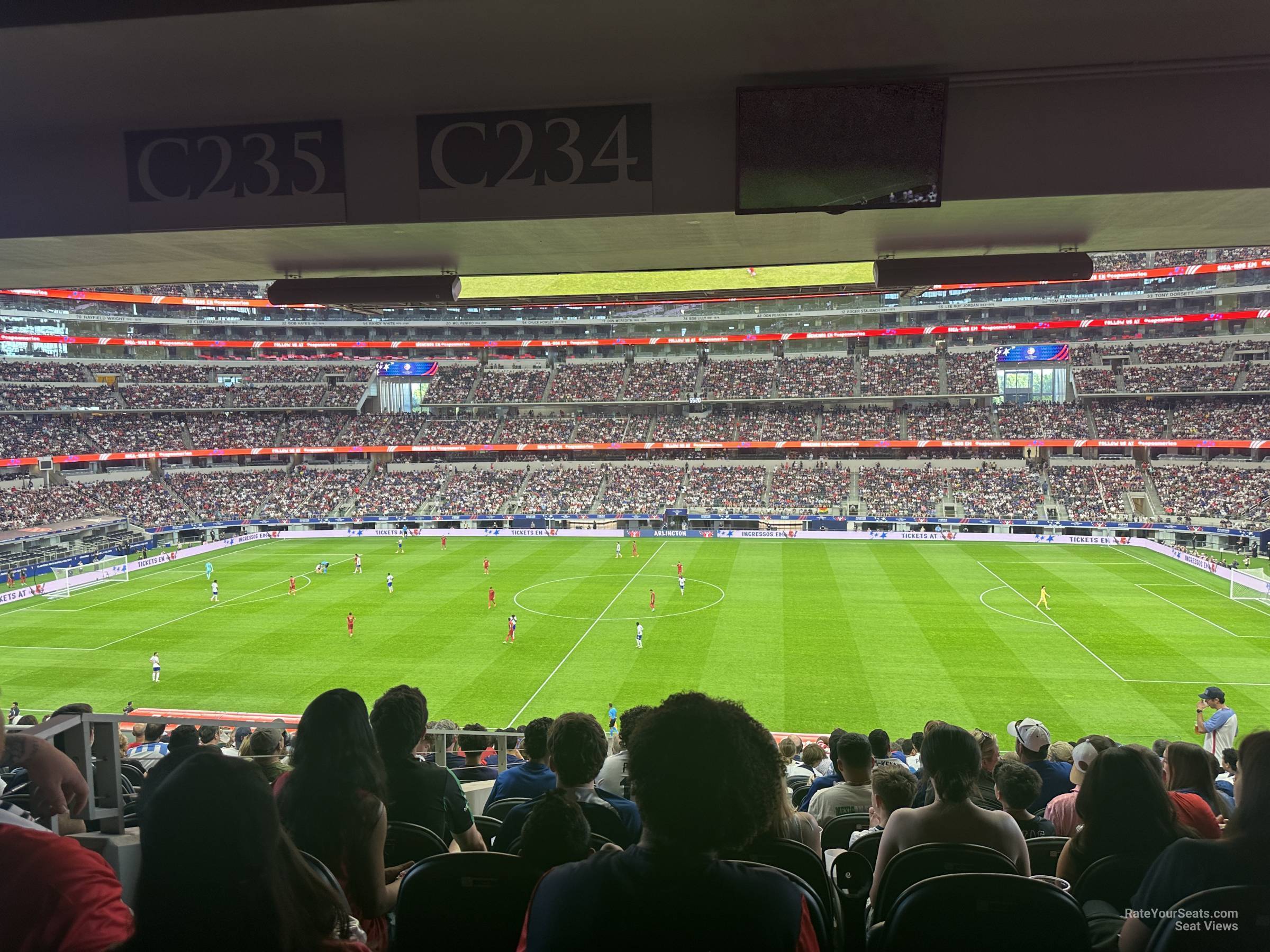 section c234, row 15 seat view  for soccer - at&t stadium (cowboys stadium)