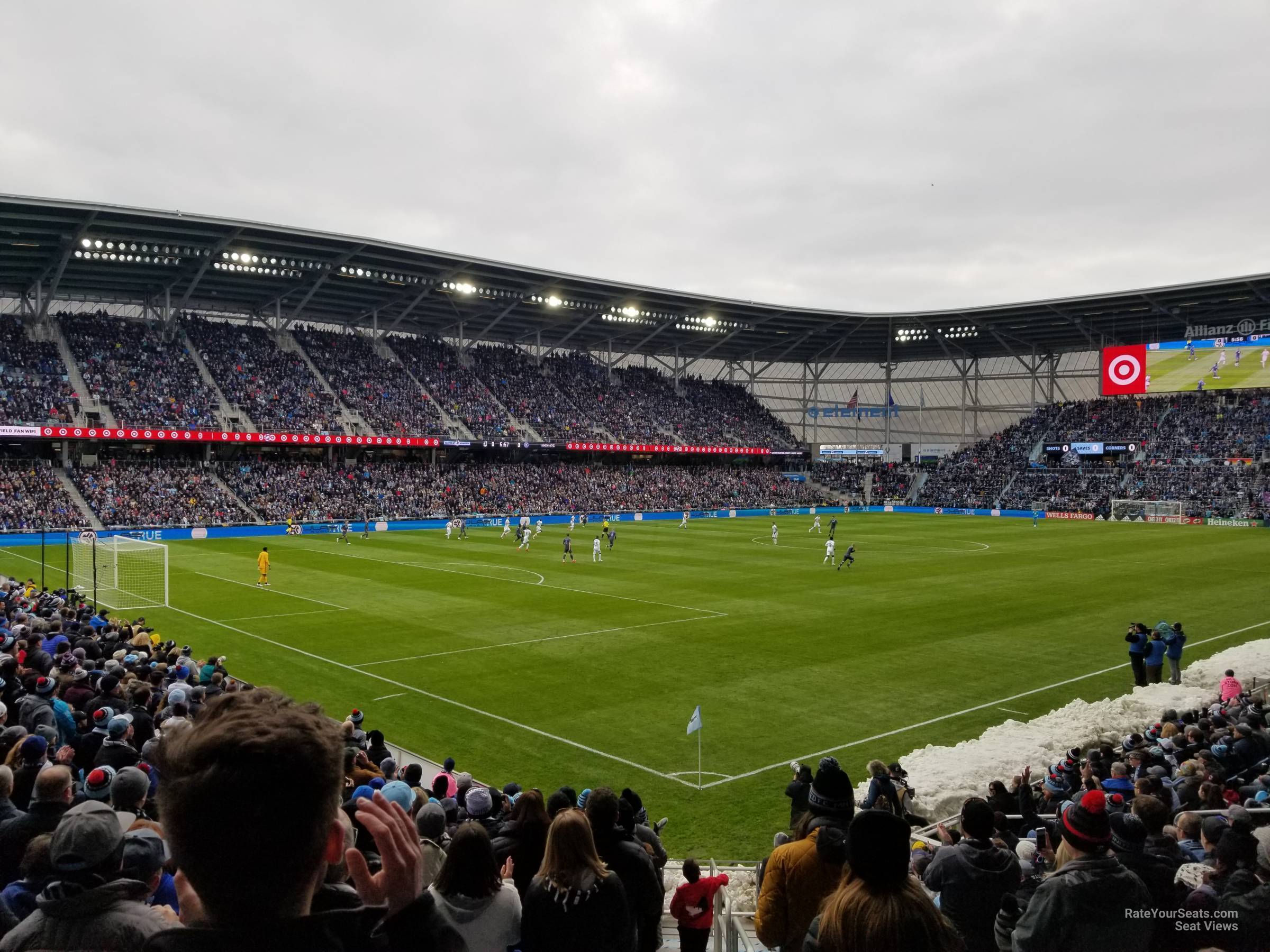 section 1, row 18 seat view  - allianz field