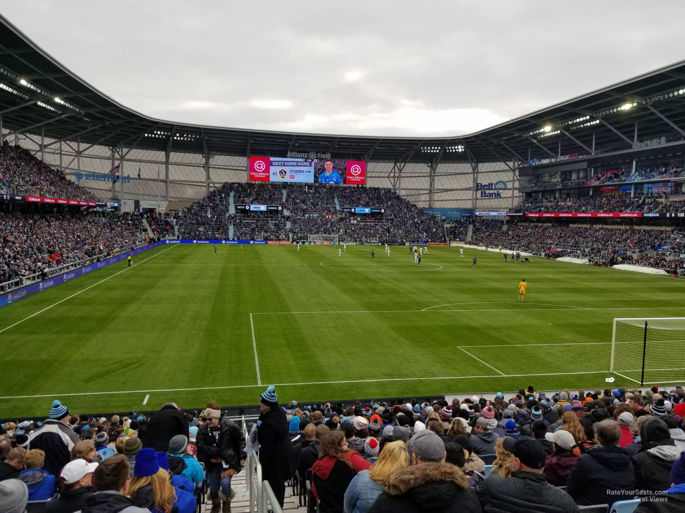 section 5, row 20 seat view  - allianz field