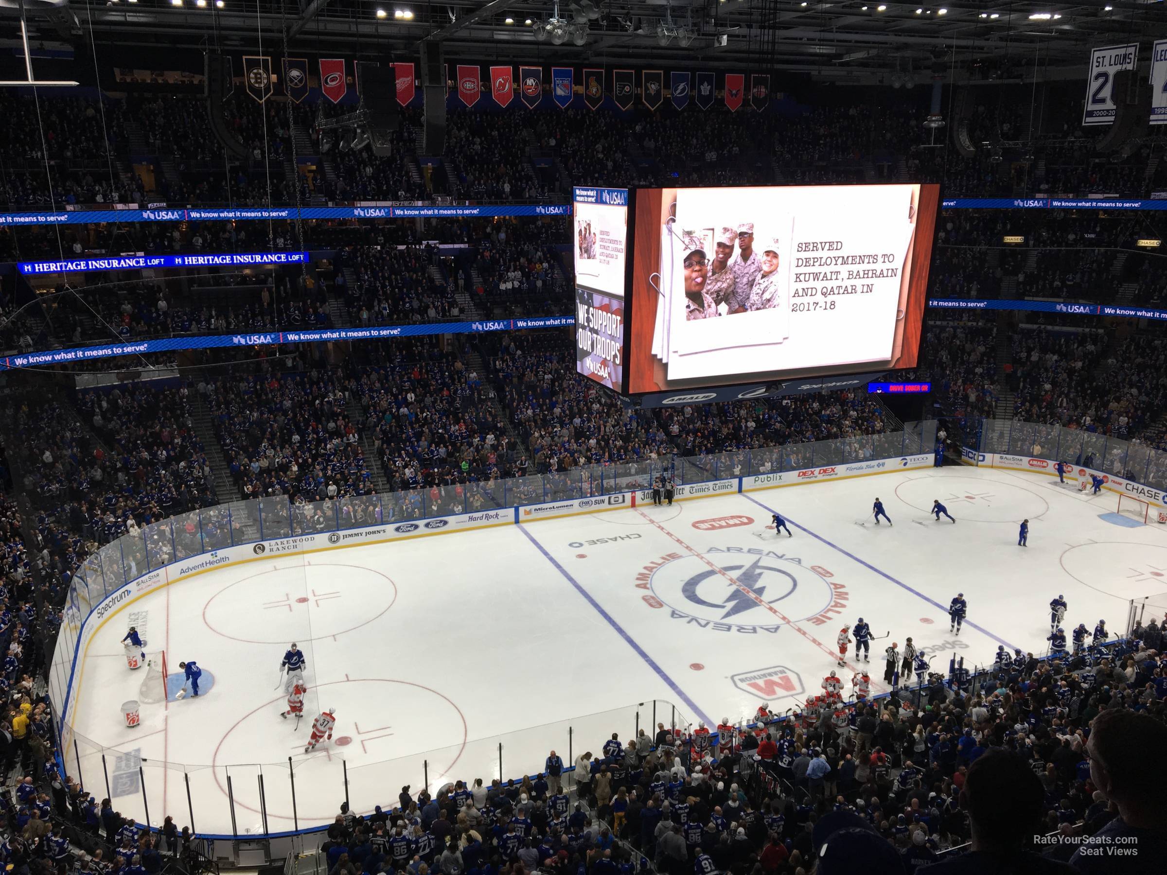 section 303, row c seat view  for hockey - amalie arena