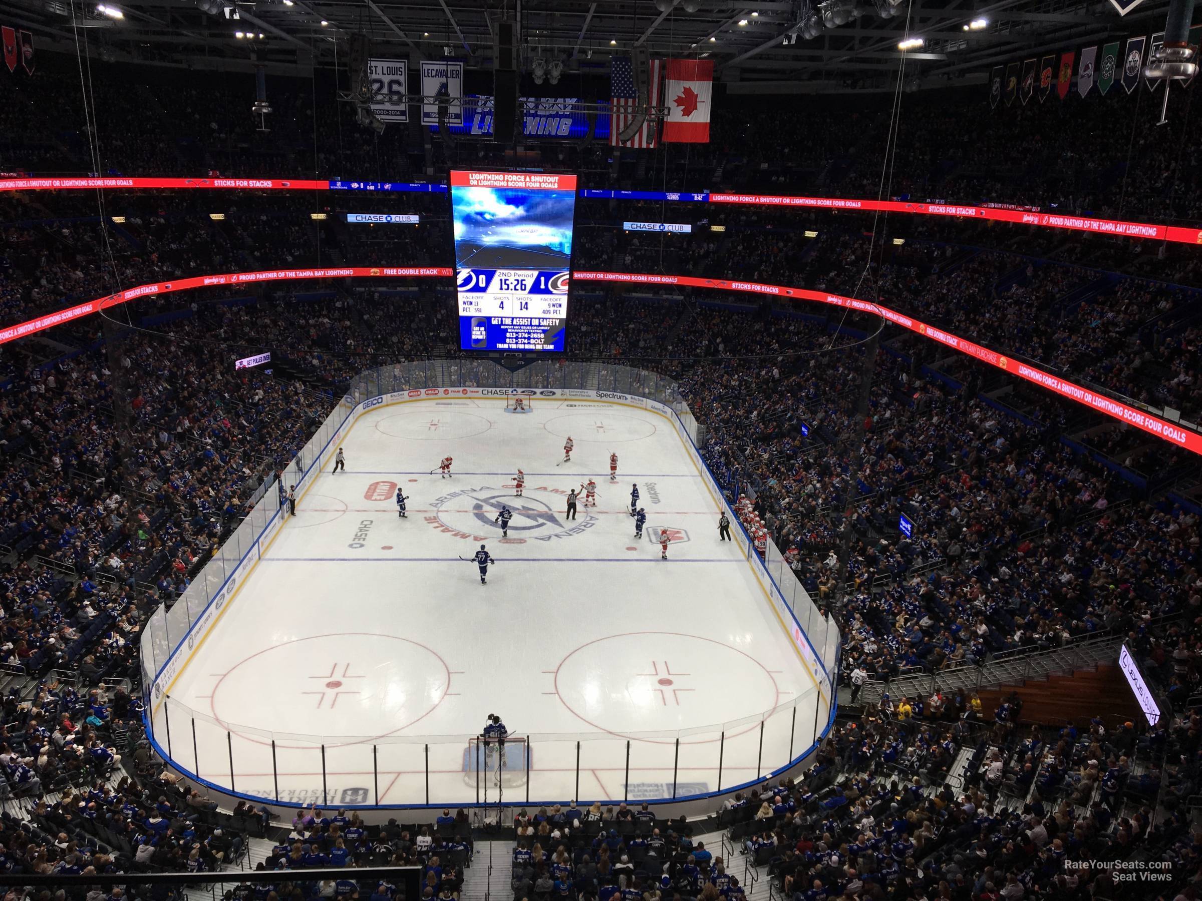 section 308, row c seat view  for hockey - amalie arena