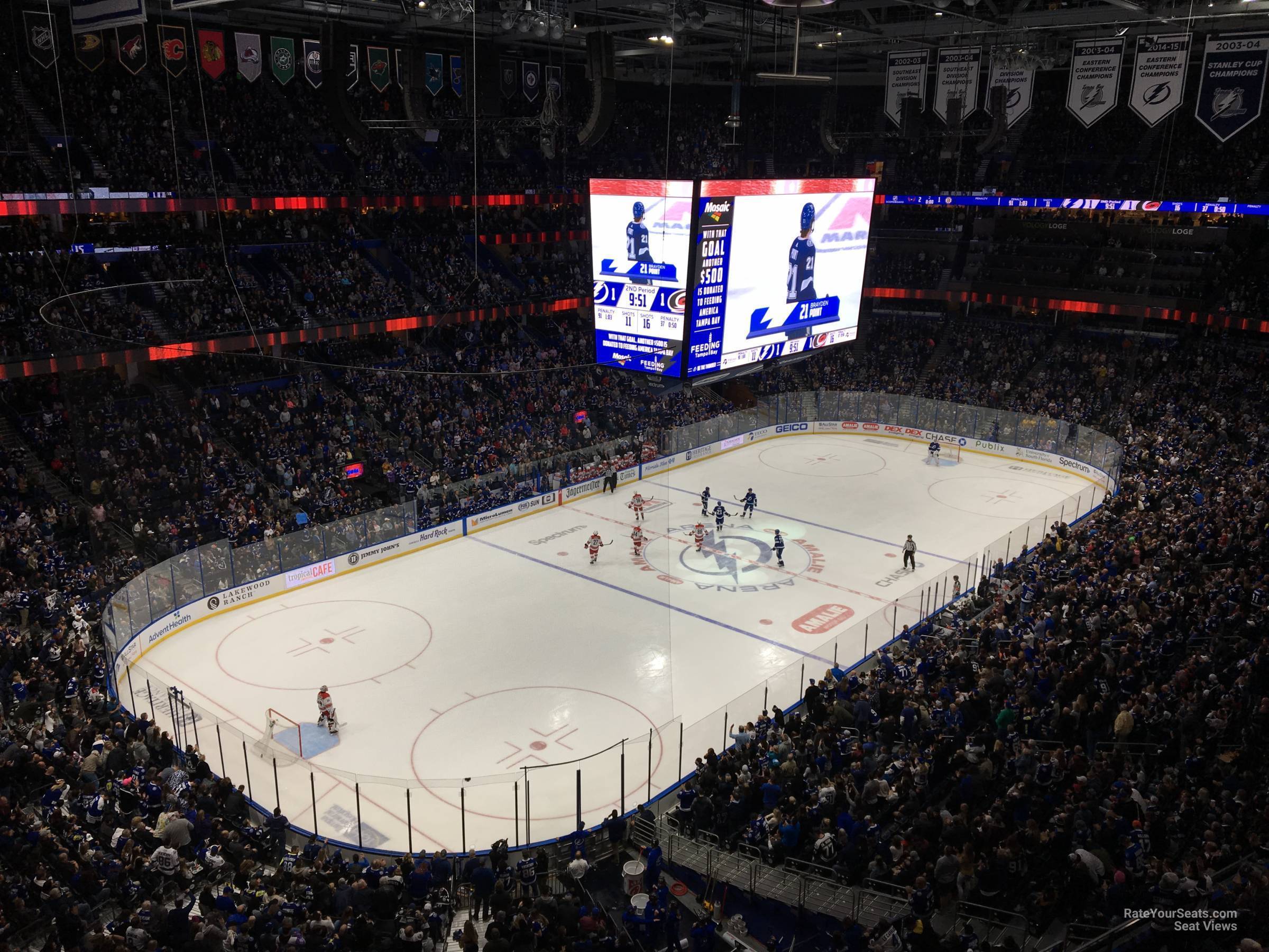 section 320, row c seat view  for hockey - amalie arena