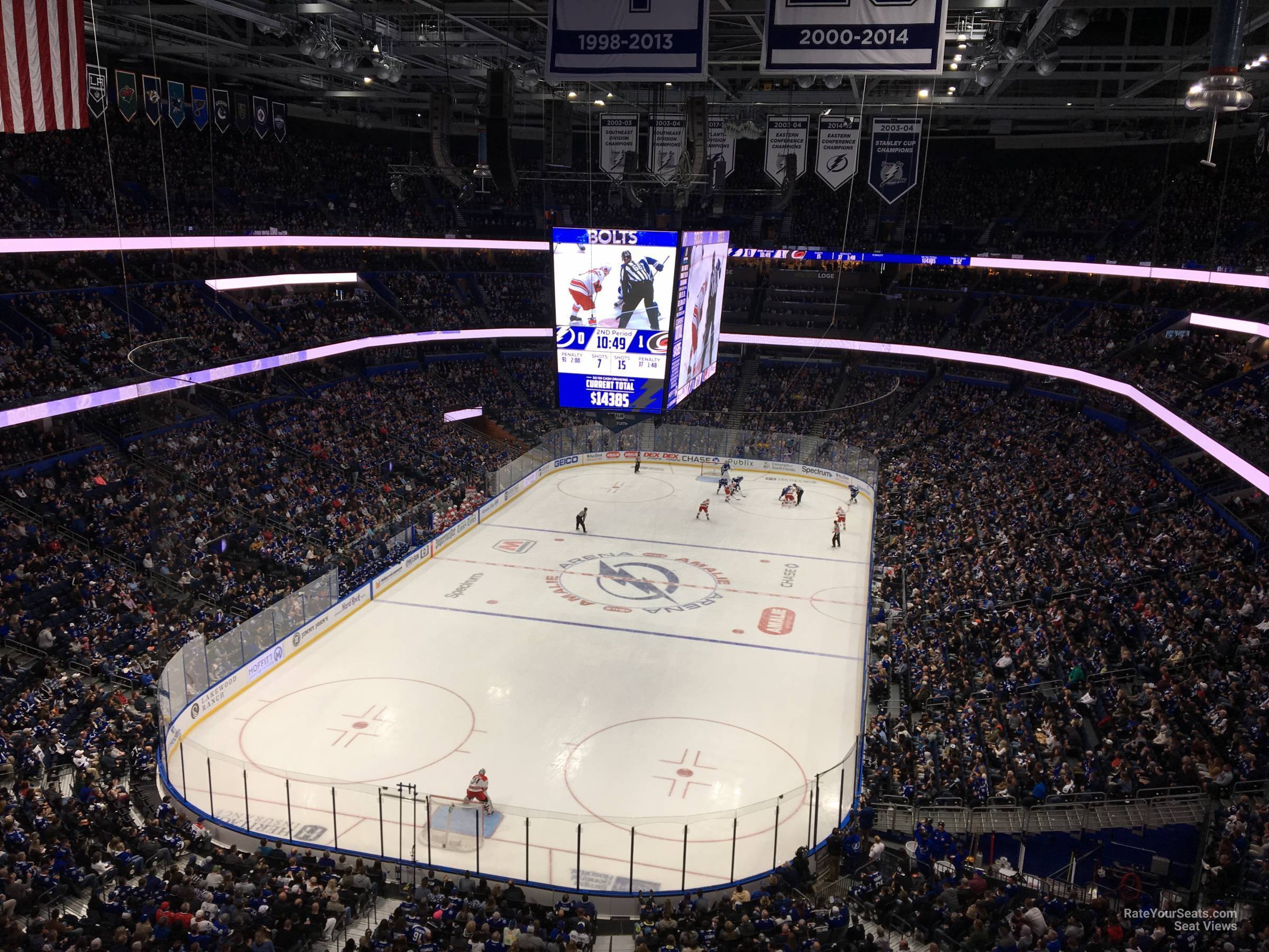 section 322, row c seat view  for hockey - amalie arena