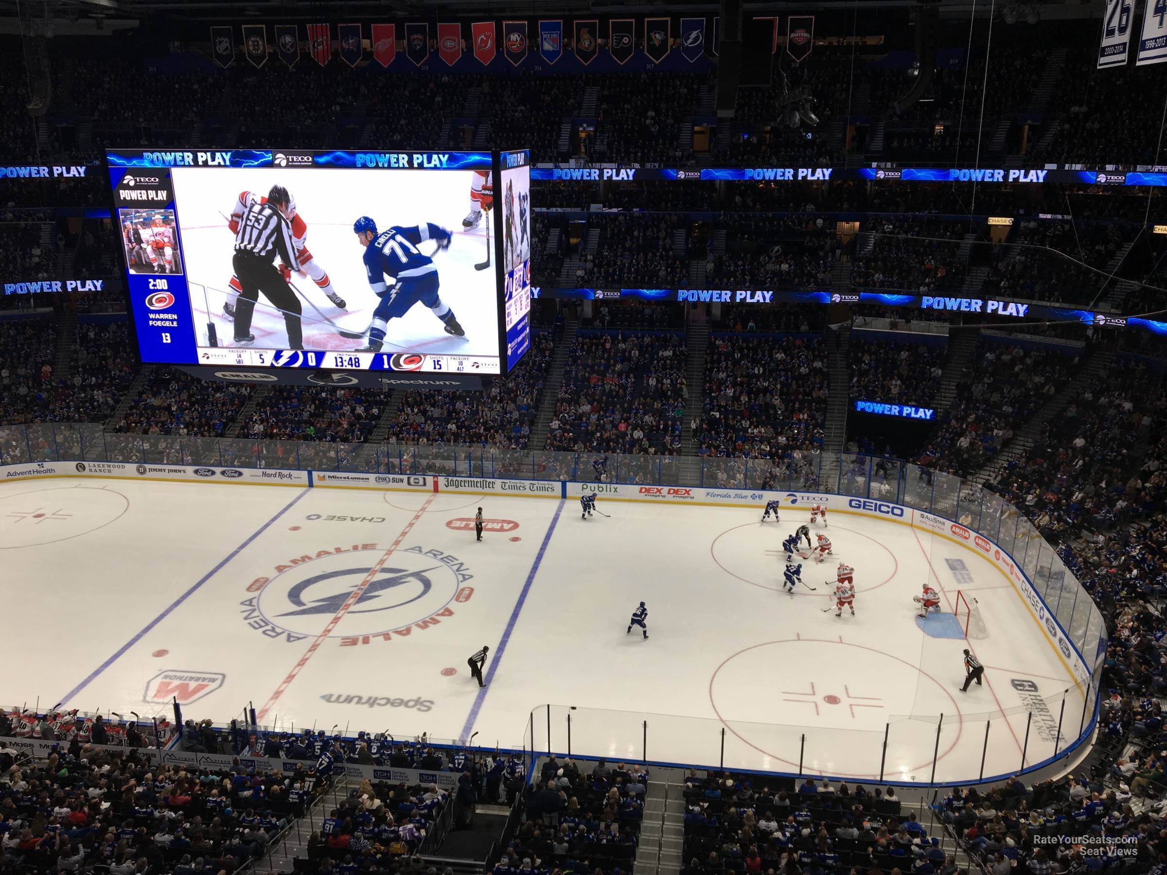 section 329, row c seat view  for hockey - amalie arena