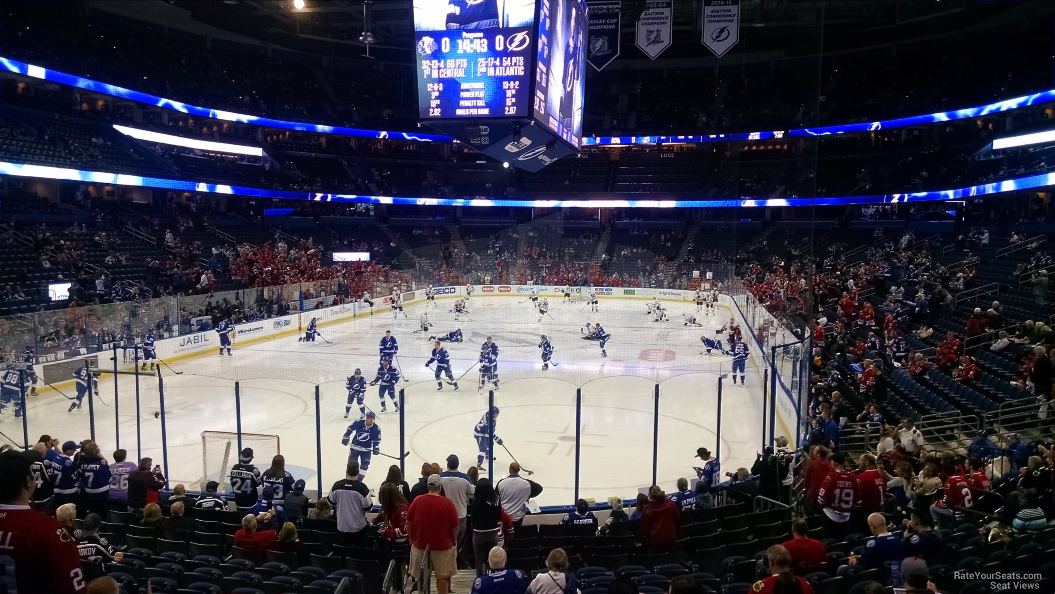 section 106, row p seat view  for hockey - amalie arena