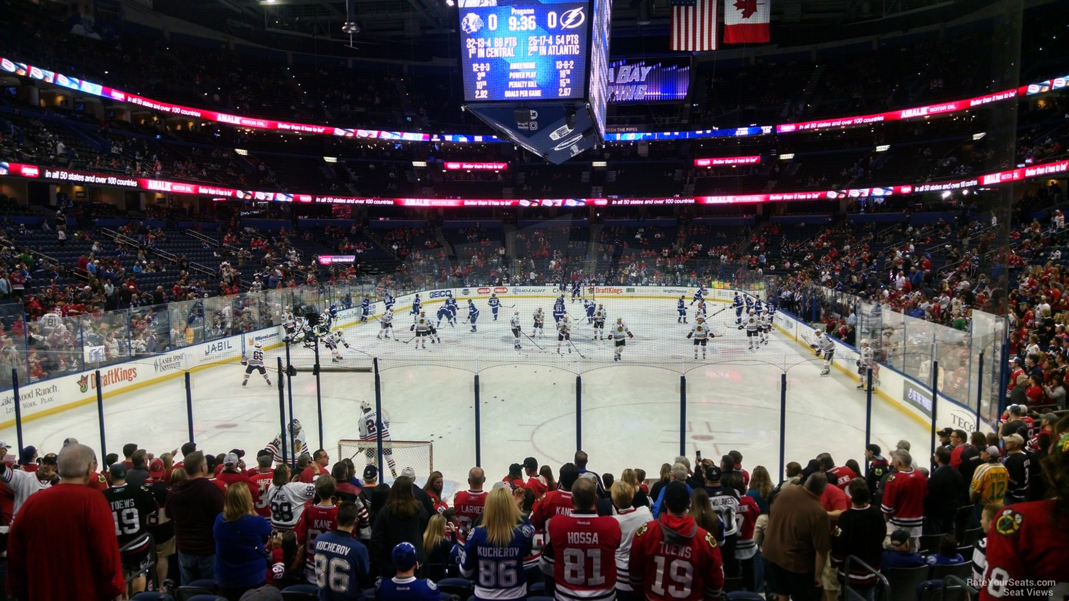 section 123, row r seat view  for hockey - amalie arena
