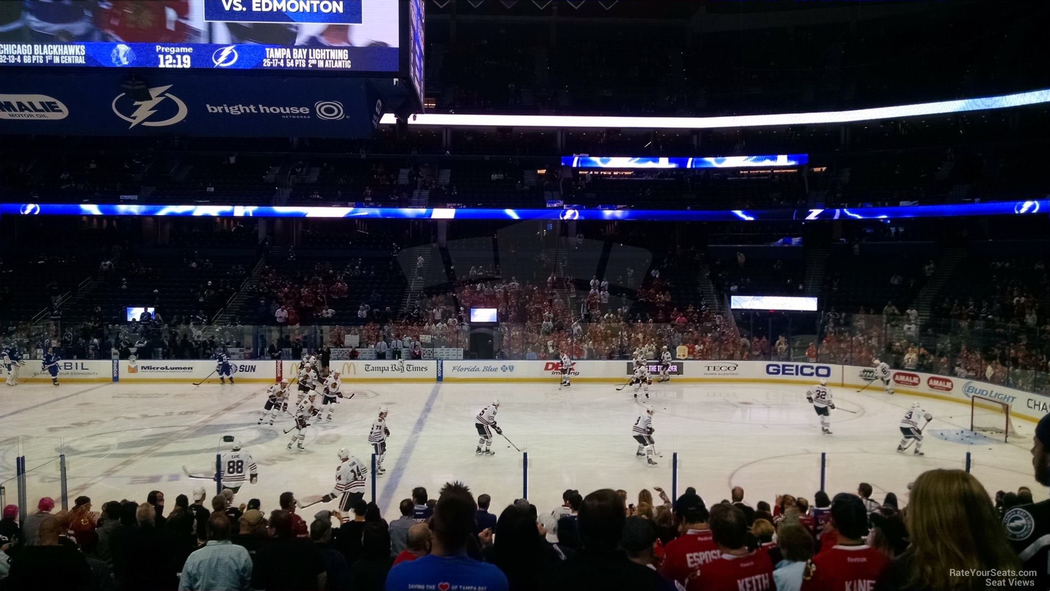 section 130, row s seat view  for hockey - amalie arena