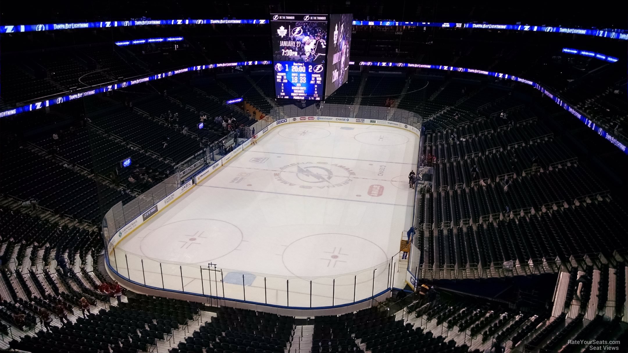 section 323, row c seat view  for hockey - amalie arena