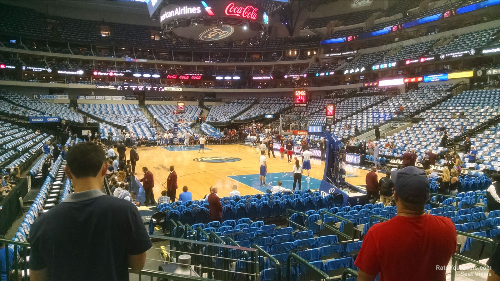 section 102, row d seat view  for basketball - american airlines center