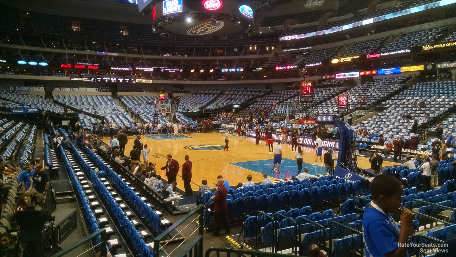 section 103, row d seat view  for basketball - american airlines center