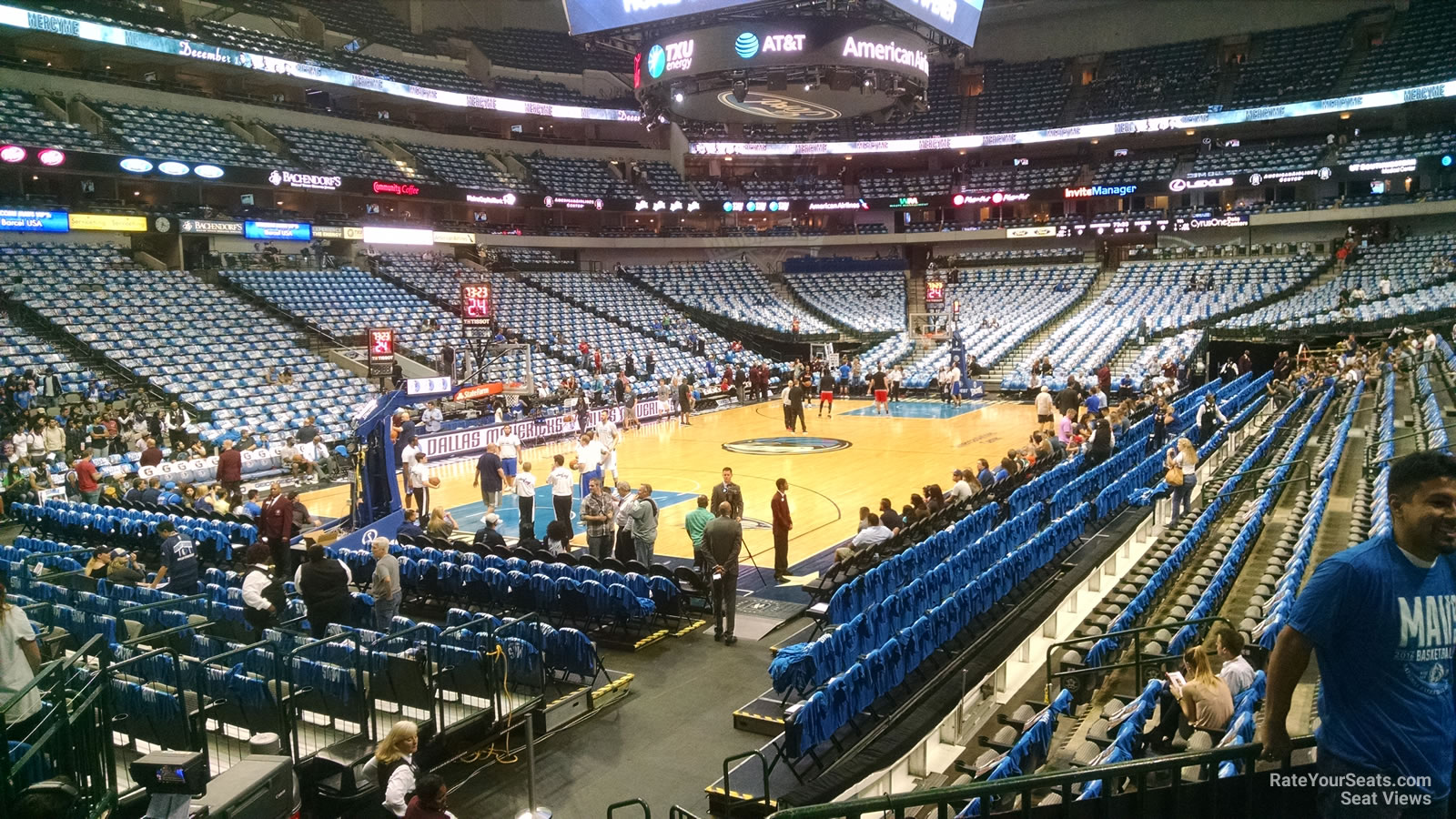 section 110, row j seat view  for basketball - american airlines center