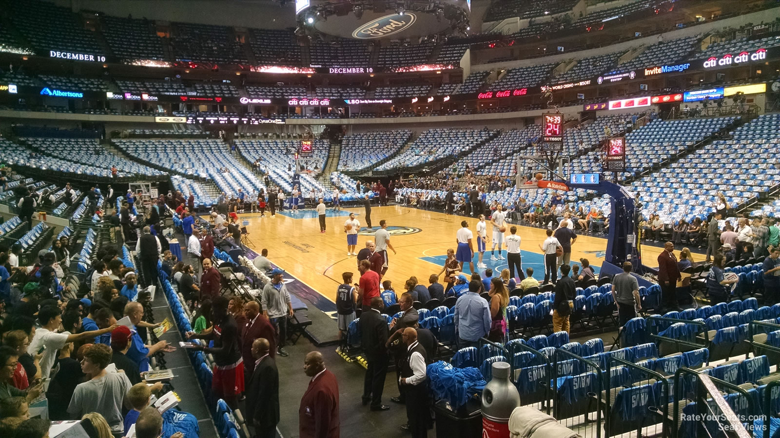 section 115, row d seat view  for basketball - american airlines center