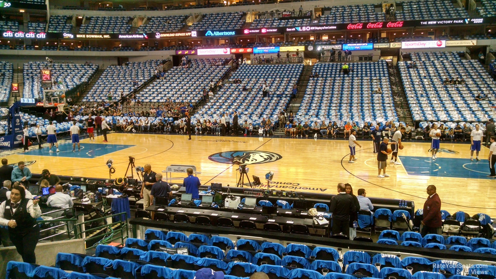section 118, row h seat view  for basketball - american airlines center