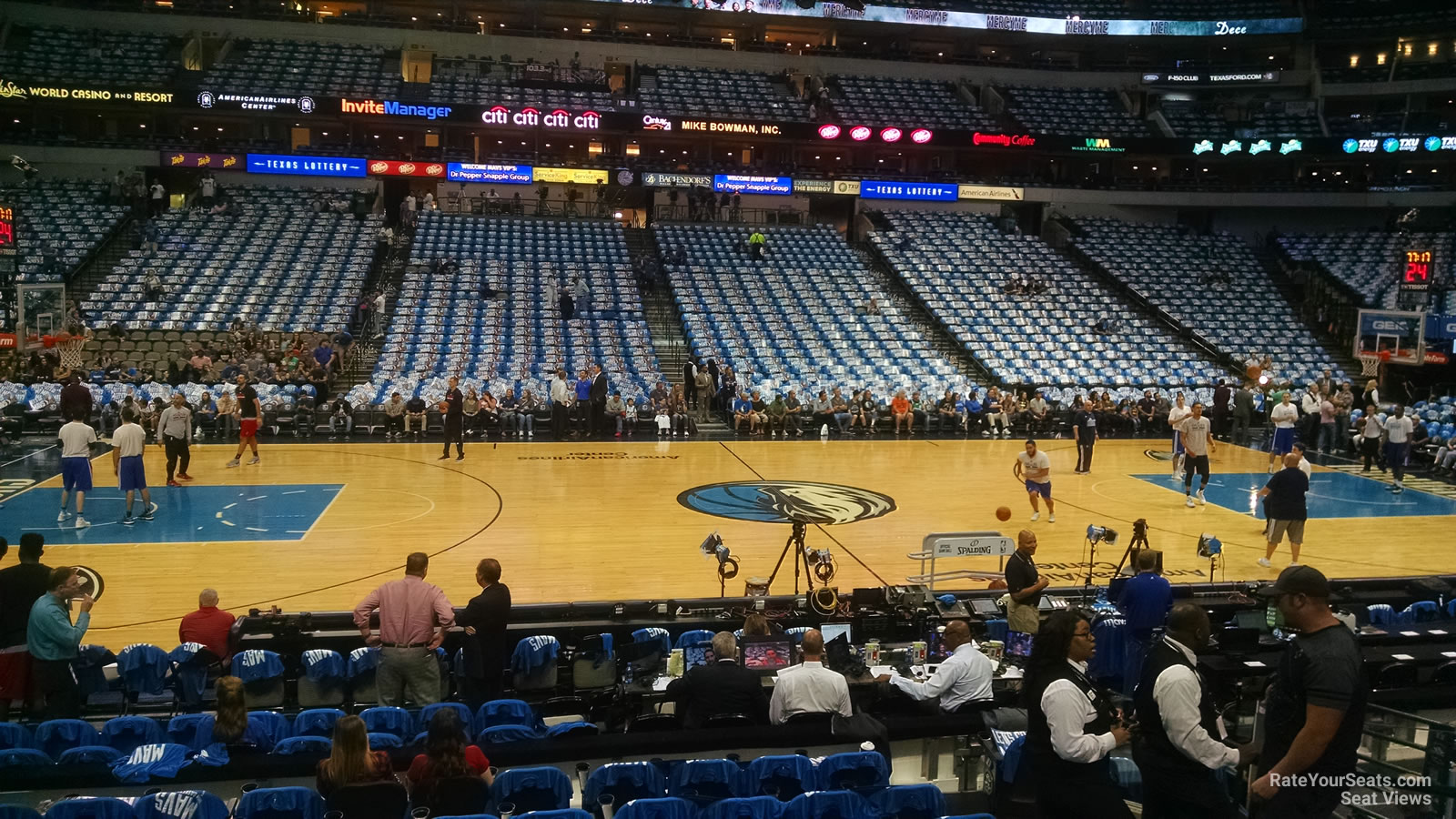 section 119, row h seat view  for basketball - american airlines center