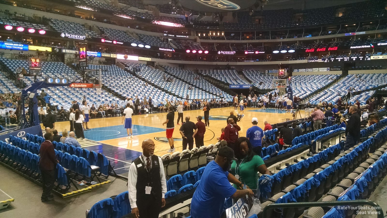 section 121, row e seat view  for basketball - american airlines center