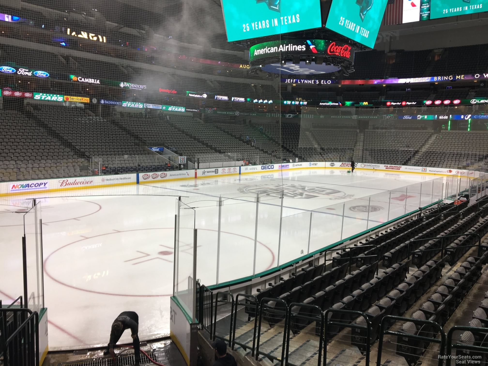 section 110, row m seat view  for hockey - american airlines center
