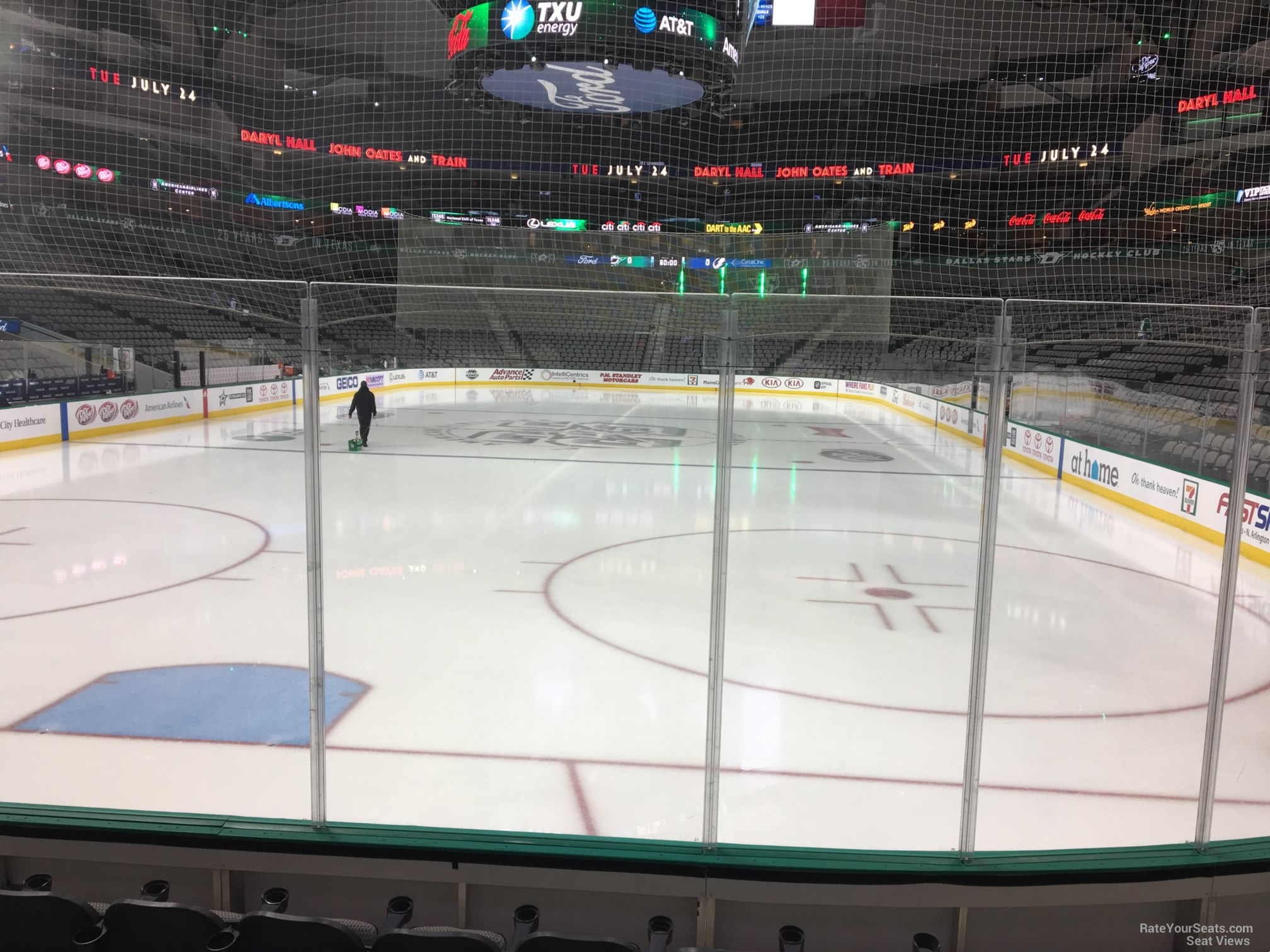 section 112, row f seat view  for hockey - american airlines center