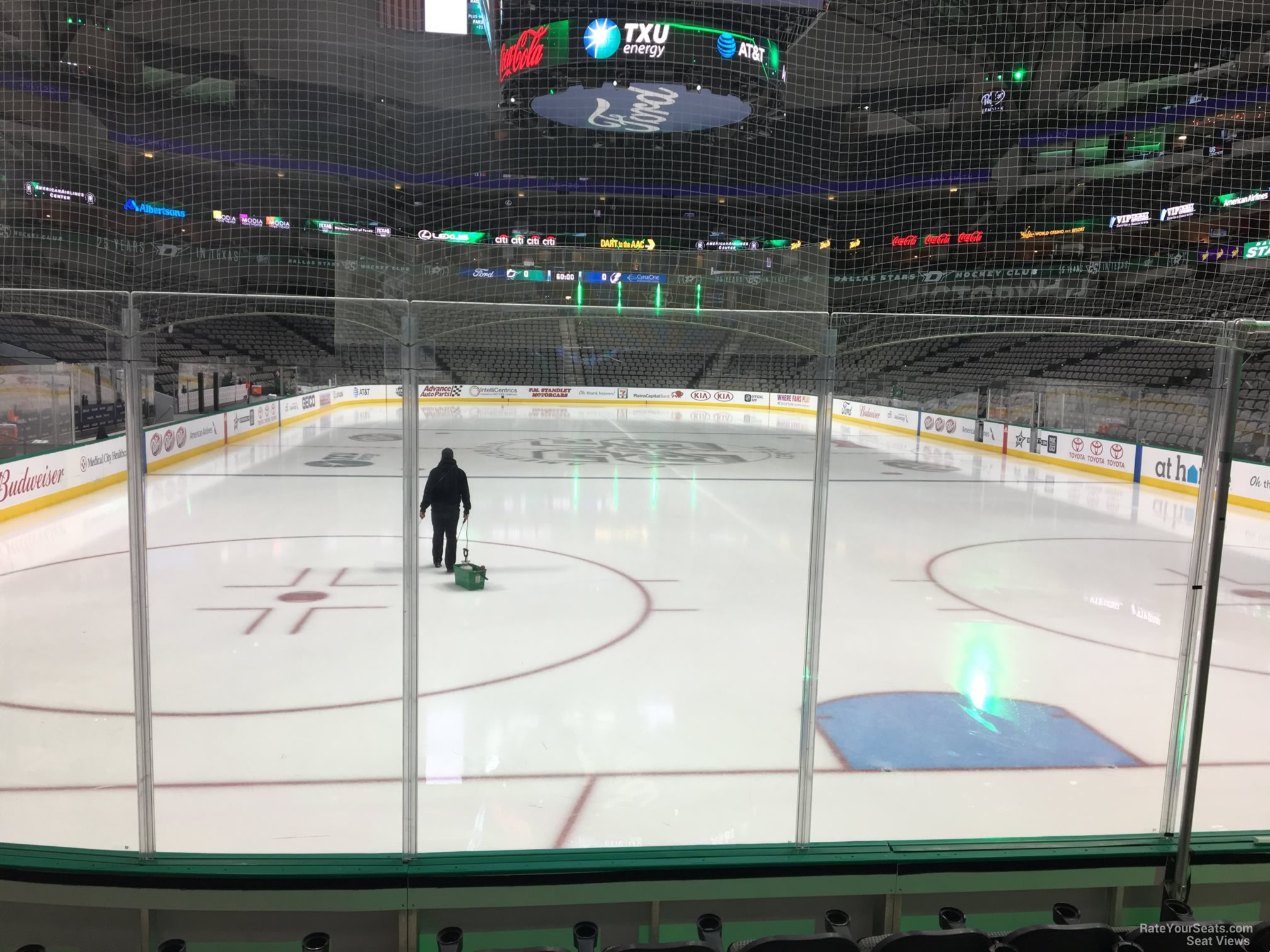 section 113, row f seat view  for hockey - american airlines center